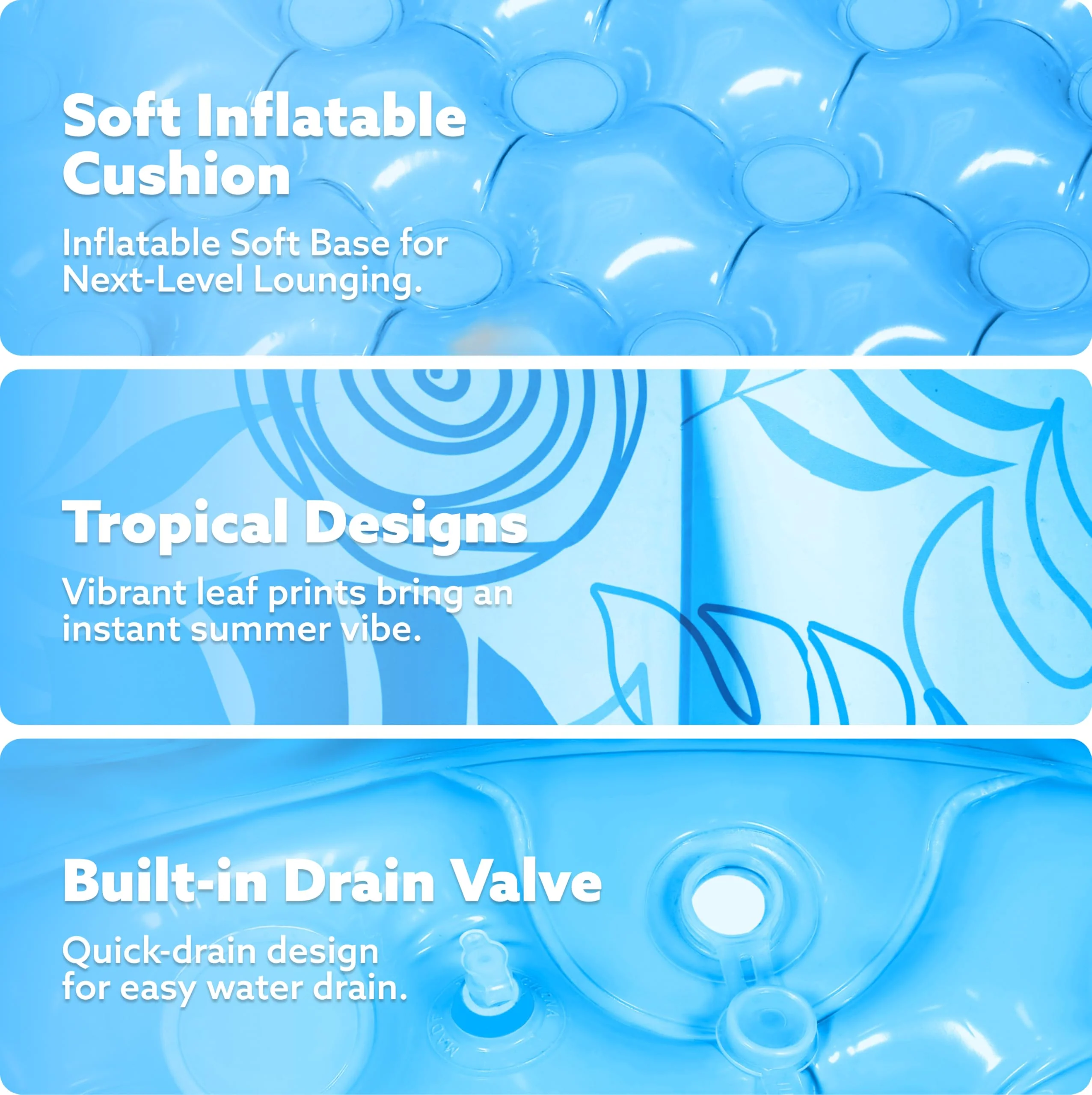 SLOOSH Inflatable Swimming Pool,5.5ft x 20 Inch Full-Sized Blow Up Durable Thickened Luxury Above Ground Family Pool with Comfortable Backrest for Summer Water Party Backyard Garden Lawn,Blue - Image 6