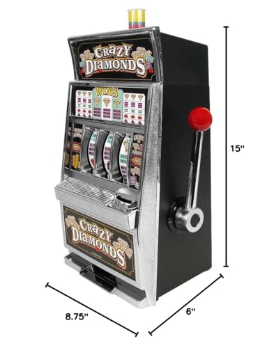Slot Machine– Las Vegas Slot Machine with Casino Sounds, Flashing Lights, and Chrome Trim – Accepts 98% of World Coins by Trademark Poker - Image 2