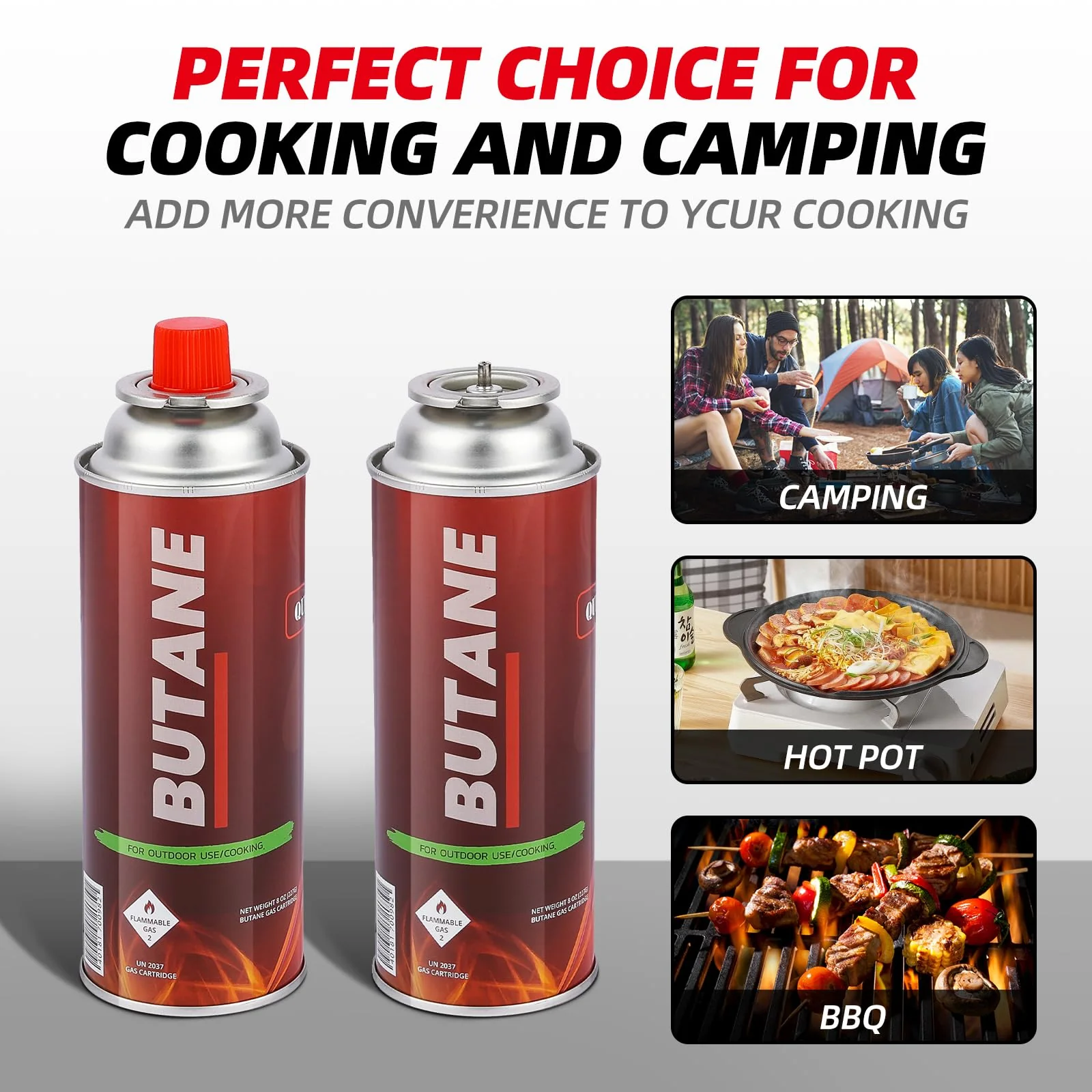 Smart & Safe Butane Fuel Canister - Self-Sealing Nozzle - 28 Pack for Outdoor Cooking, Camping, and Emergency Use - Image 3