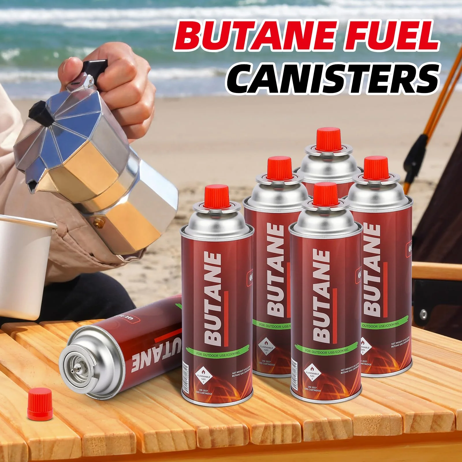 Smart & Safe Butane Fuel Canister - Self-Sealing Nozzle - 28 Pack for Outdoor Cooking, Camping, and Emergency Use - Image 4