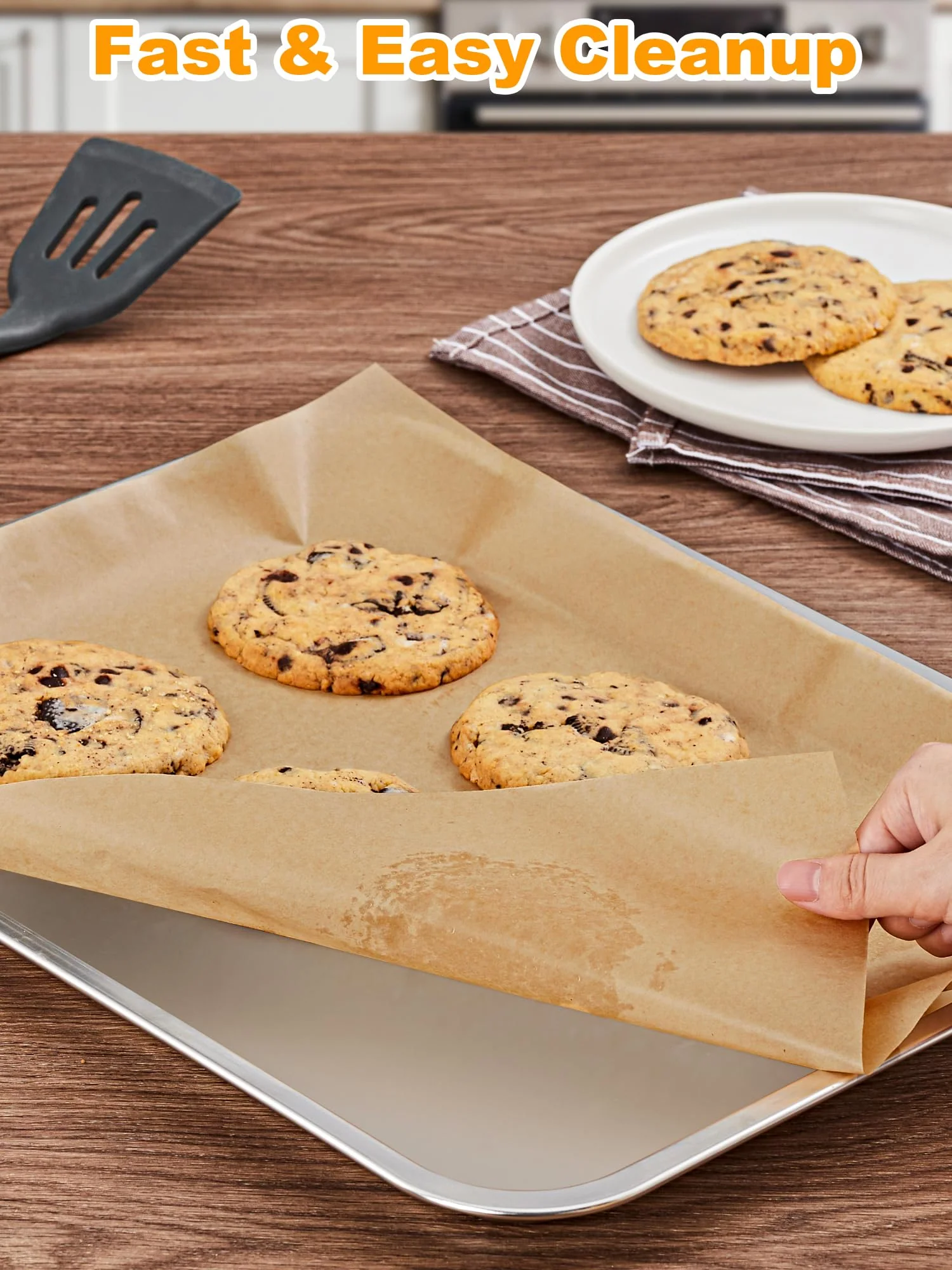SMARTAKE 200 Pcs Unbleached Parchment Paper Baking Sheets, 13x18 Inches Non-Stick Precut, for Baking, Grilling, Air Fryer, Steaming, Bread, Cup Cake, Cookie and More - Image 7