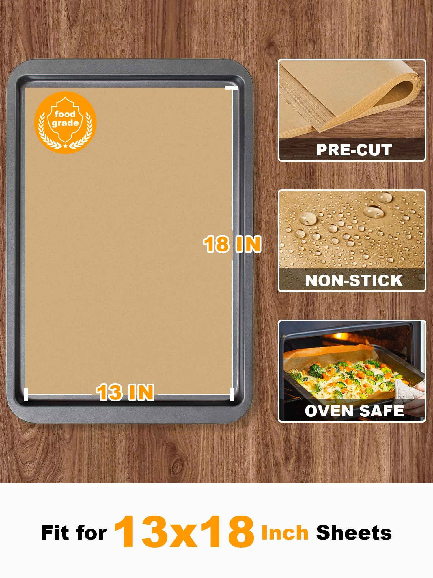 SMARTAKE 200 Pcs Unbleached Parchment Paper Baking Sheets, 13x18 Inches Non-Stick Precut, for Baking, Grilling, Air Fryer, Steaming, Bread, Cup Cake, Cookie and More - Image 9