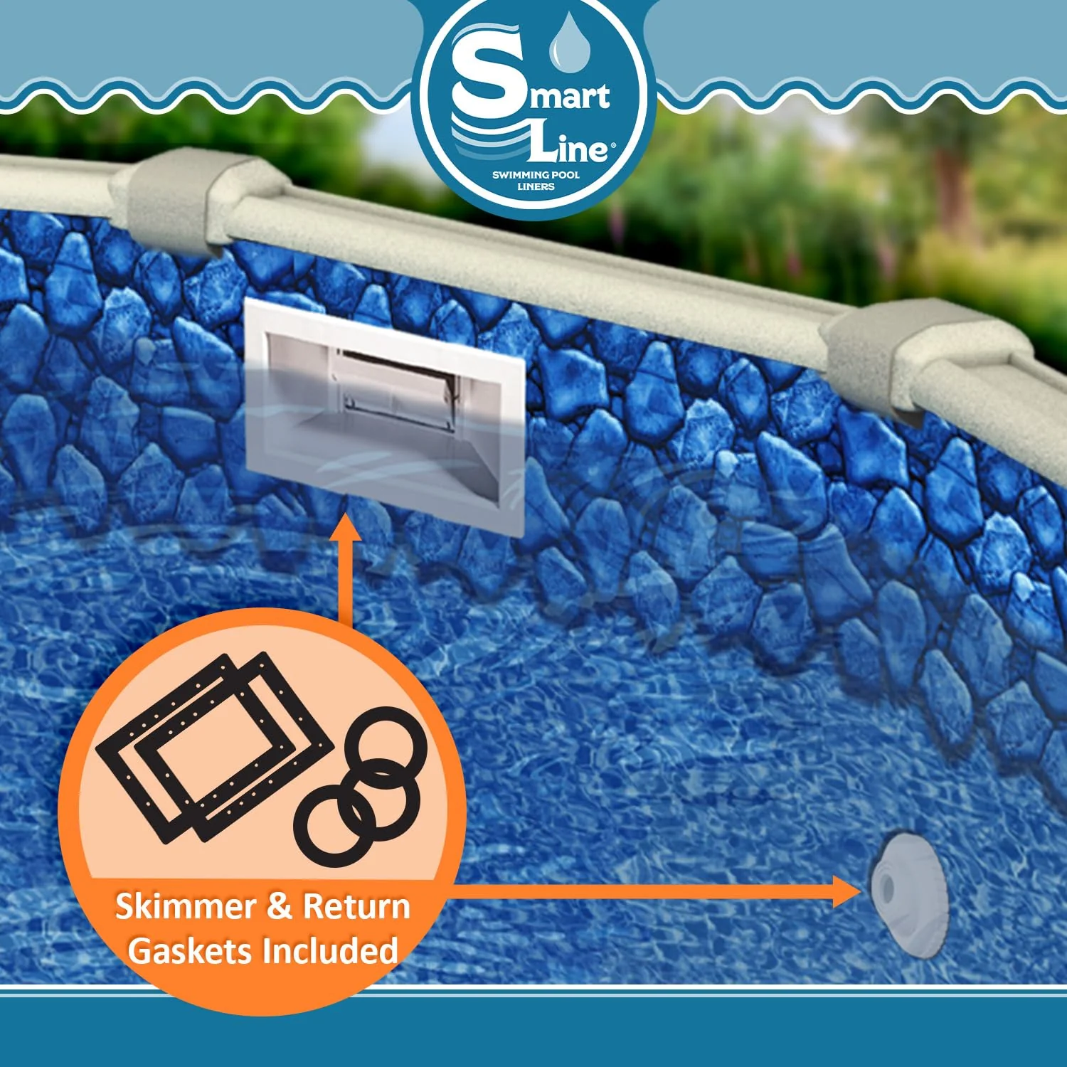 Smartline 24 ft Round Swimming Pool Liner | Boulder Swirl | Overlap Style | 48-52 Inch Wall Height | 30 Gauge Heavy Duty Virgin Vinyl | Designed for Steel Sided Above Ground Pools - Image 5