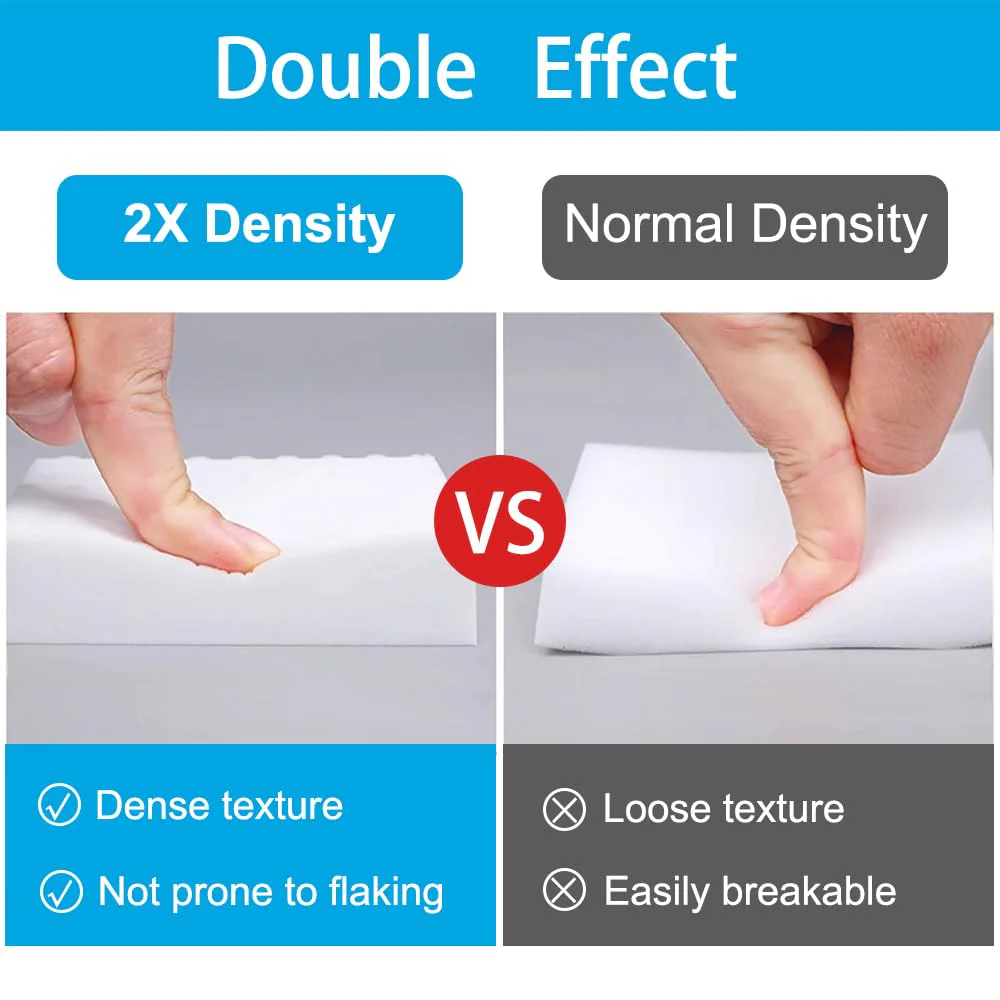 SmilinFit Magic Sponge Erasers, 50 Pack 2X Density Stronger Melamine Sponge Foam Pads, Multi-Functional Household Cleaning Supplies Cleaner for Kitchen, Bathroom, Bathtub, Sink, Wall Cleaner - Image 5