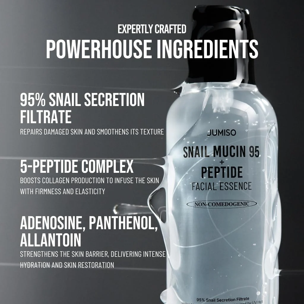 Snail Mucin 95 + Peptide Essence - Advanced Skin Repair Serum for Acne-Prone & Sun-Damaged Skin, Non-Comedogenic Facial Moisturizer with 5-Peptide Complex, Fragrance-Free, Slow-Aging, 4.73 fl.oz. - Image 4