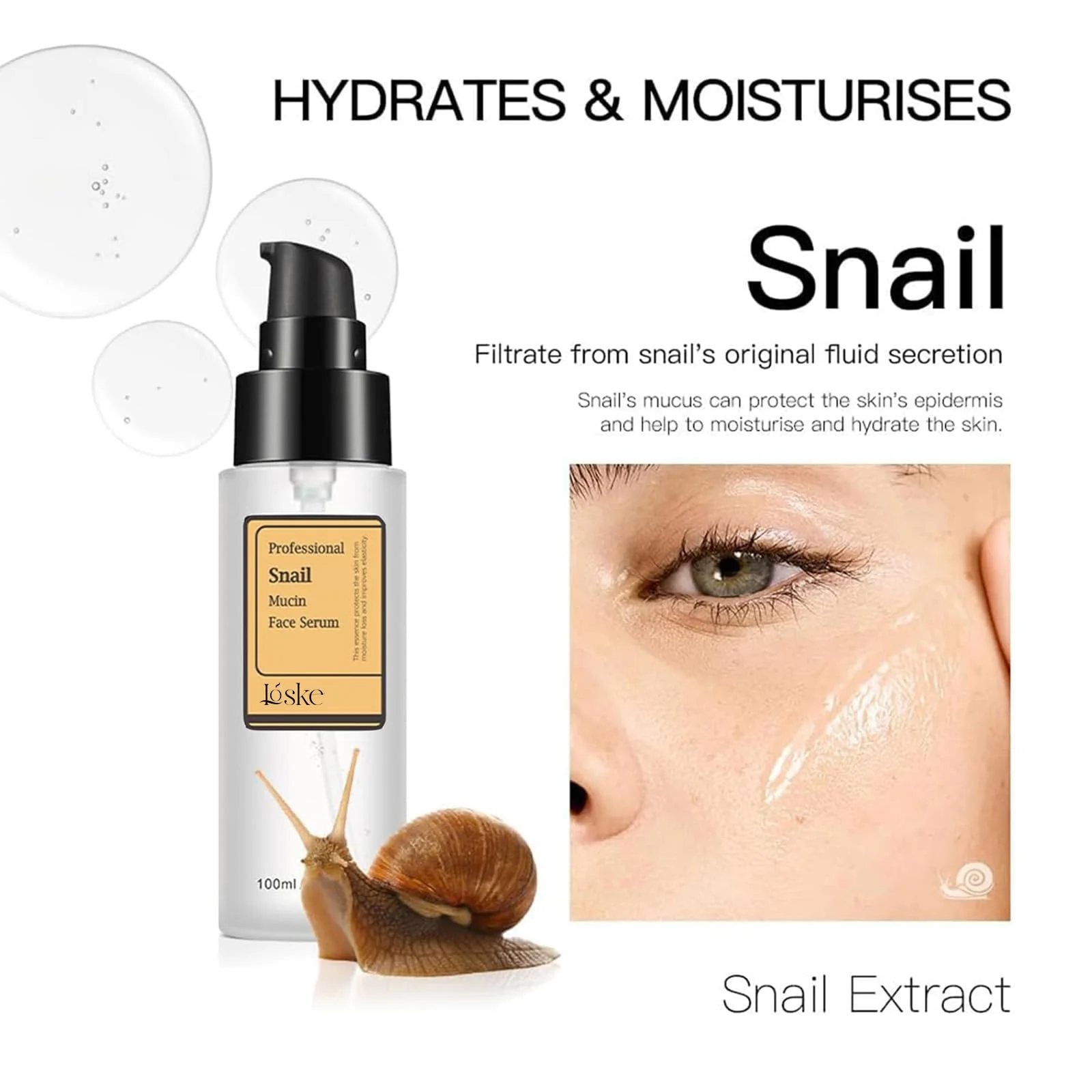 Snail Mucin Serum, Snail Secretion Filtrate, Snail Mucin, Power Repairing Essence - Image 3