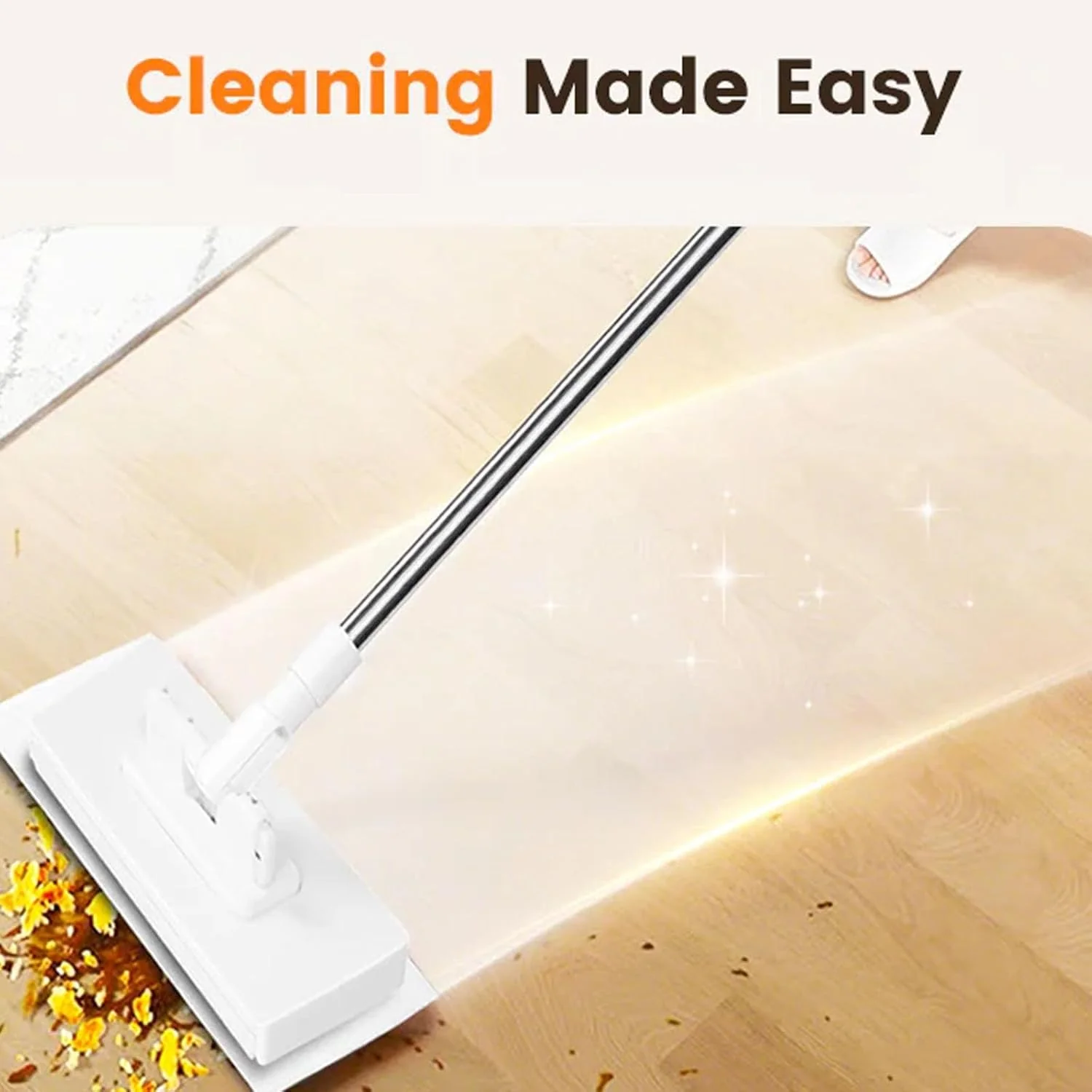 Snap Grip Mini Mop, 2026 Upgraded Disposable Dust Mop, Zero Touch Mini Mops, Convenient Cloth Changing Mops for Kitchen Counter, Foldable 100cm Retractable Long Handle Mopping Stick (1*mop+5*Cloth) - Image 4