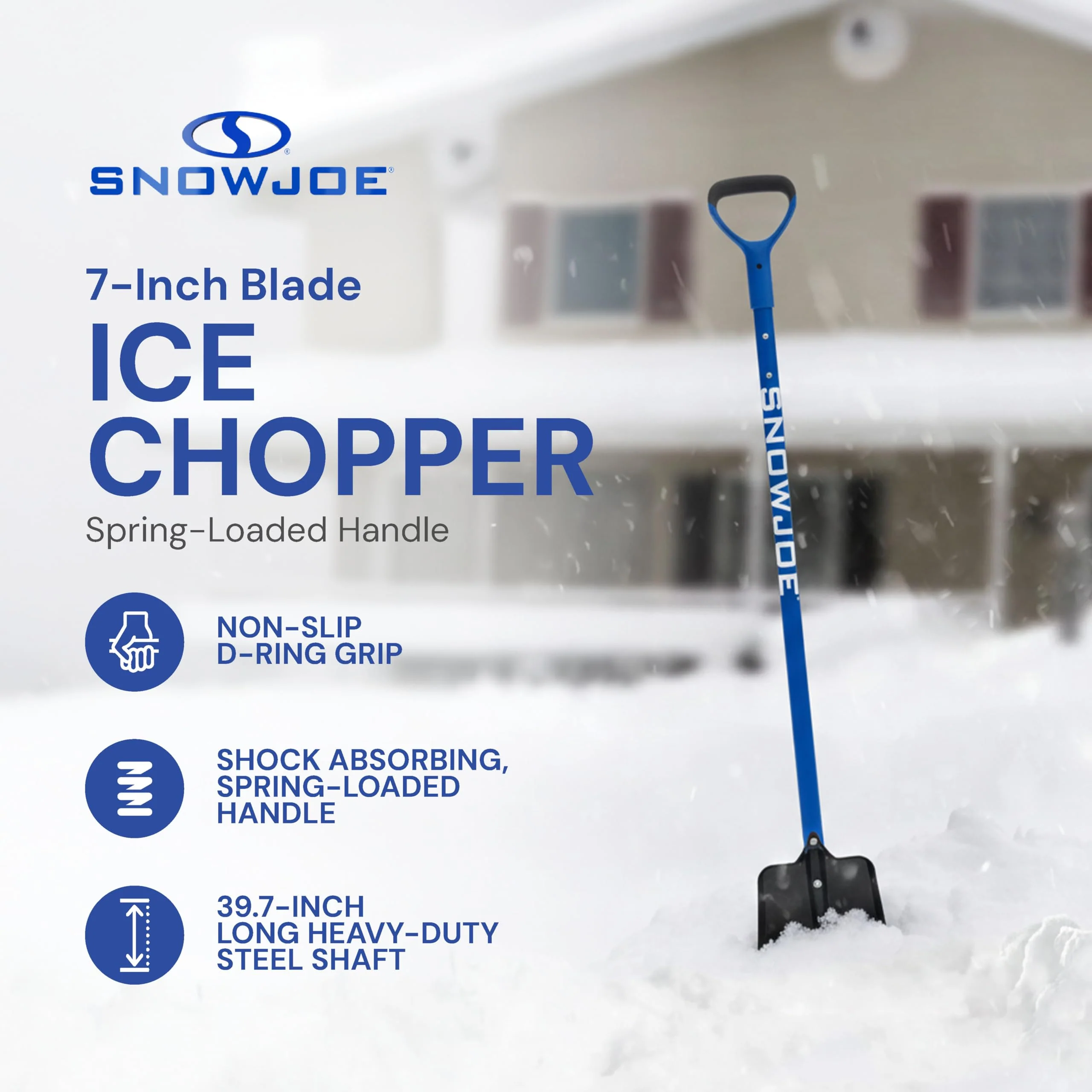 Snow Joe Ice Chopper with 7-Inch Carbon Steel Blade and Shock-Absorbing Handle, 3.2 Lbs - Portable and Lightweight Winter Scraper and Ice Remover for Driveway, Sidewalk, Garage, & Patio, SJEG700 - Image 9