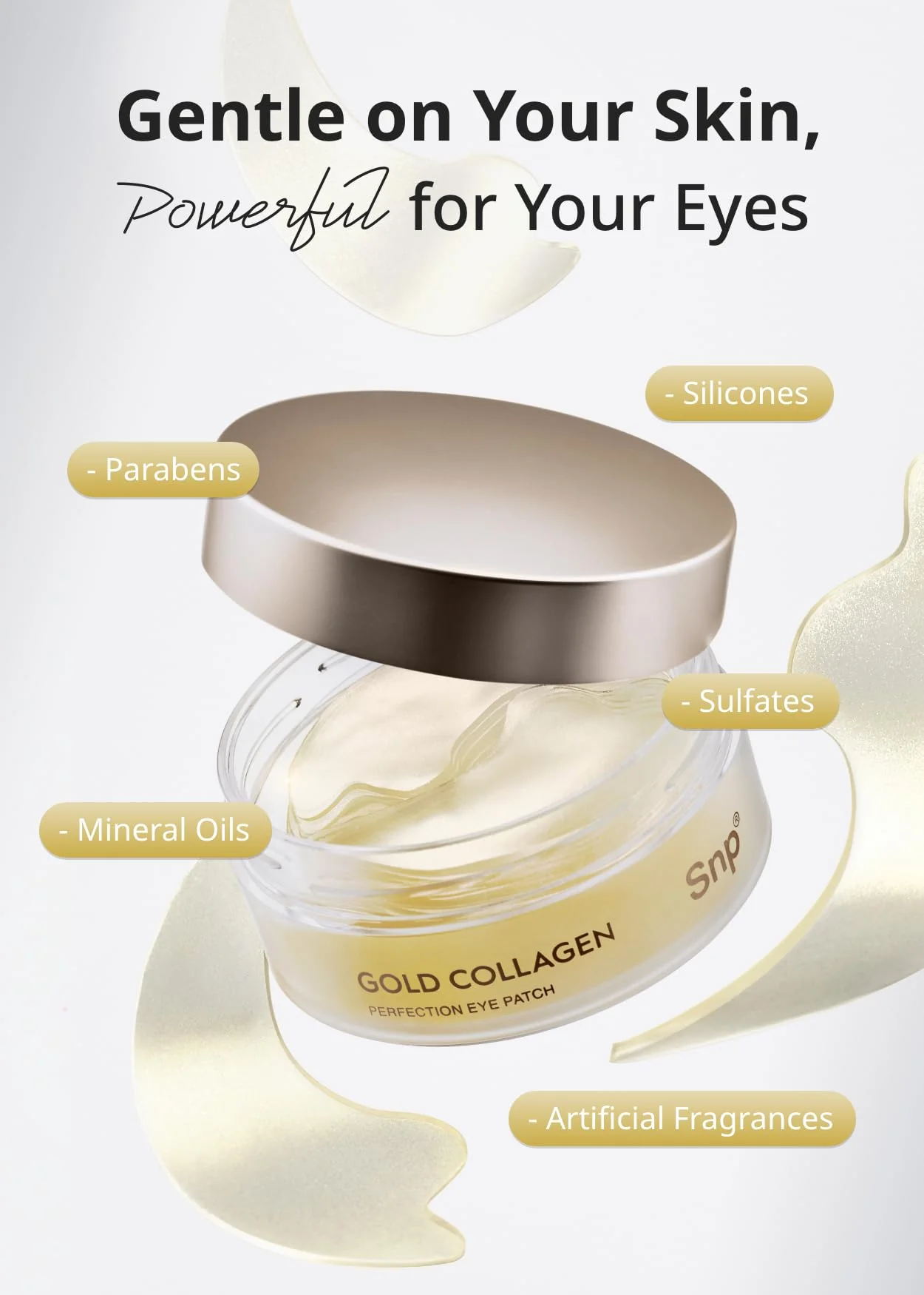 SNP 125Da Collagen + 24K Gold Perfection Eye Patch | Nourishing Under Eye Patches for Wrinkles and Dark Spots | Under Masks for Puffy Eyes and Dark Circles | Korean Collagen Skincare | 60 Patches - Image 2