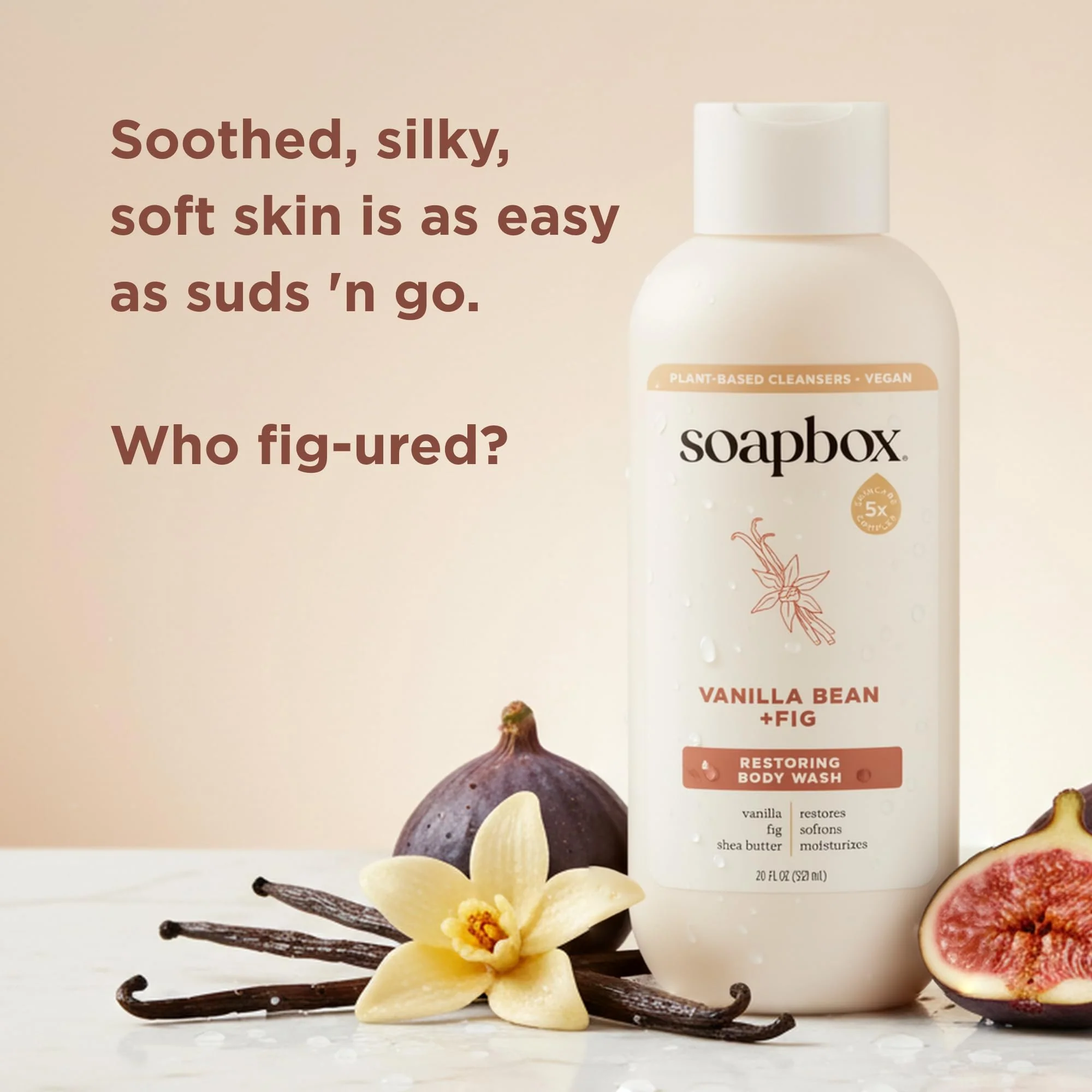 Soapbox Body Wash, Vanilla Bean & Fig Liquid Body Wash, Moisturizing Soap with Shea Butter, Vegan Duo Pack of 2 Soap Bottles, 20oz Each - Image 8