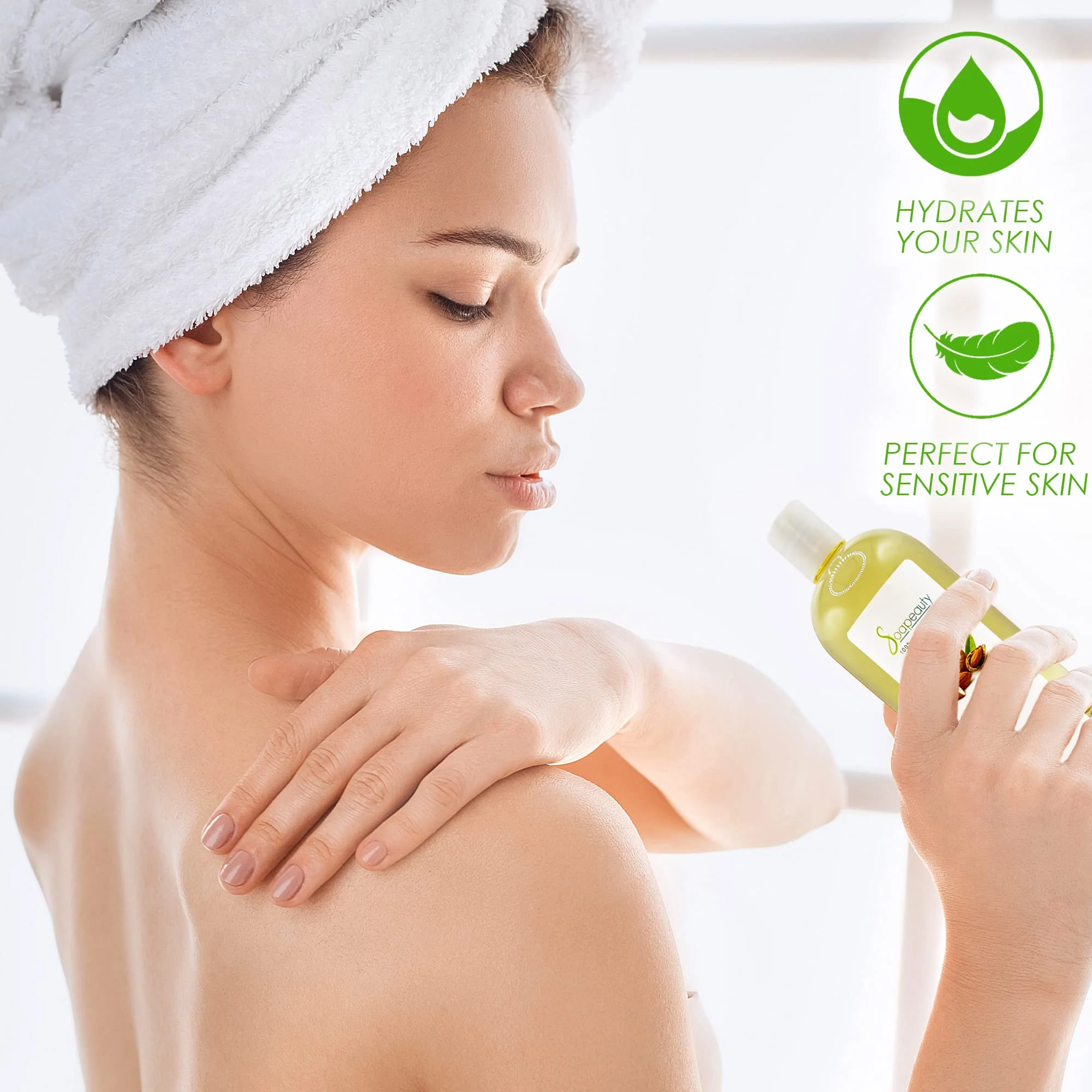 Soapeauty Sweet Almond Oil Cold Pressed Refined USDA Organic | 100% Pure & Natural Available in Bulk | Carrier for Essential Oils, Massage, Skin, Face, and Hair, Soap Making, DIY | 32 fl oz - Image 6