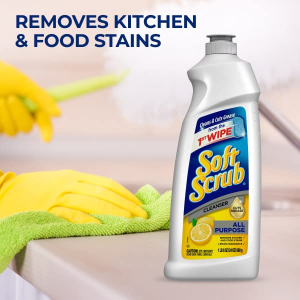 Soft Scrub All Purpose Cleaner, Surface Cleanser, Lemon, 36 Fluid Ounces, 6 Count - Image 4