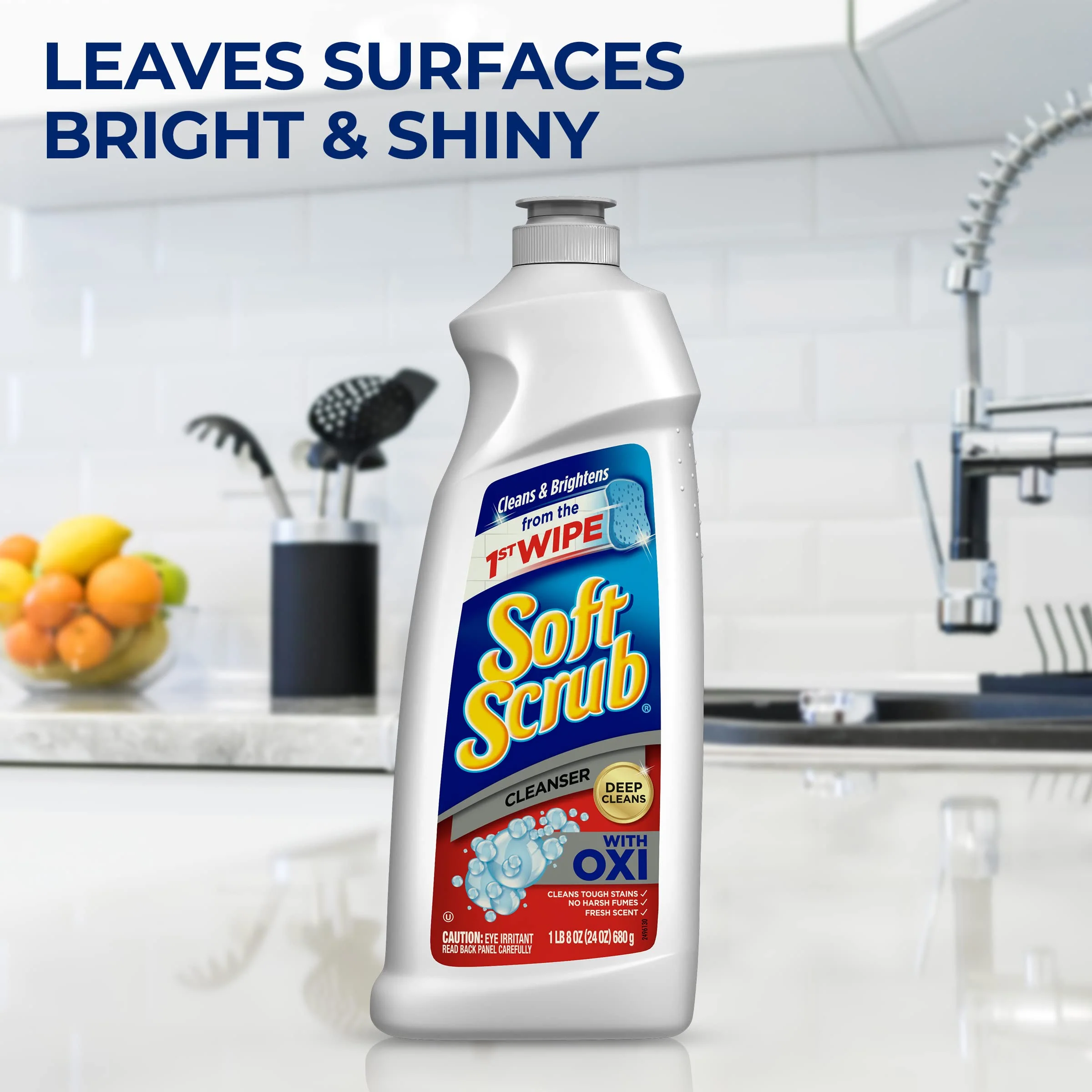 Soft Scrub Multi-Purpose Kitchen and Bathroom Cleanser with Oxi, 36 Ounce (Pack of 6) - Image 4