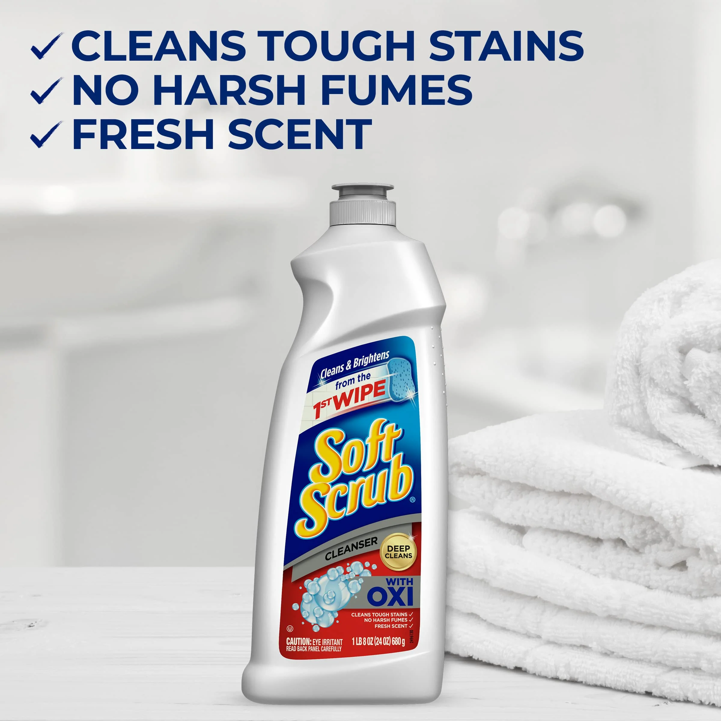 Soft Scrub Multi-Purpose Kitchen and Bathroom Cleanser with Oxi, 36 Ounce (Pack of 6) - Image 5