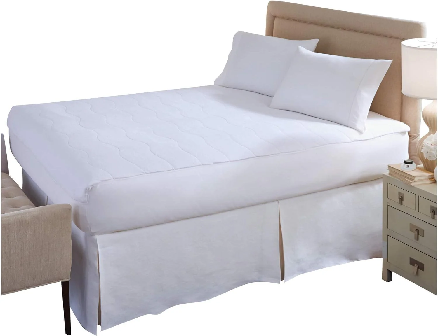 SoftHeat | Smart Heated Electric Mattress Pad with Safe & Warm Low Voltage Technology, Micro-Plush Top, King, White