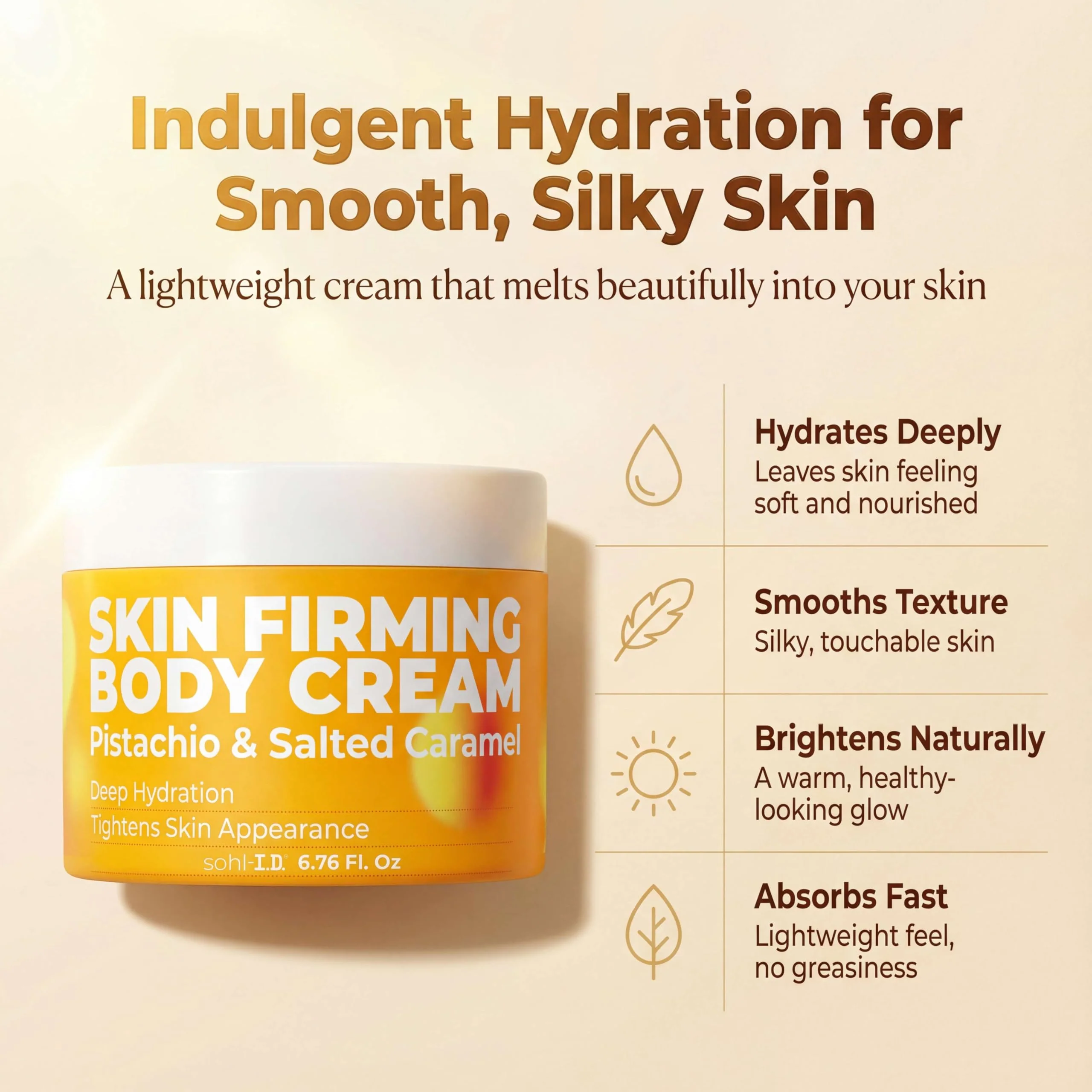 sohl-I.D. Skin Firming Body Cream, Hydrating Moisturizer with Brazil Nut Oil, Coconut Oil & Guaraná Extract, Improves the Look of Skin Firmness, Paraben & Sulfate-Free, Vegan-Friendly - 6.76 fl oz - Image 7