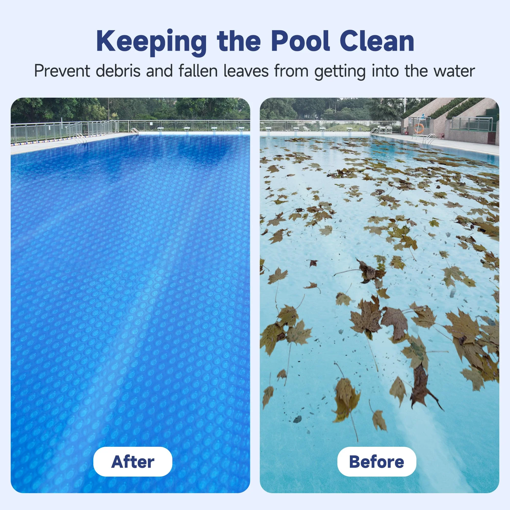 Solar Pool Cover, Durable 16 mil 16 × 32 ft Pool Covers for Inground & Above Ground Pools, Solar Pool Heater, Rectangle Solar Blanket with Bubbles, Blue - Image 4