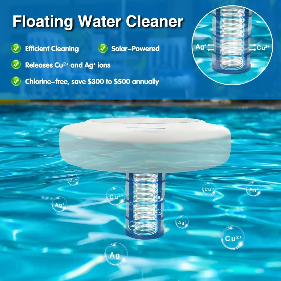 Solar Pool Ionizer - Floating Pool Cleaner for Swimming Pools Up to 45,000 Gallons, Large Solar Panel & Durable Copper Anode, Clear Water with Minimal Effort - Image 7