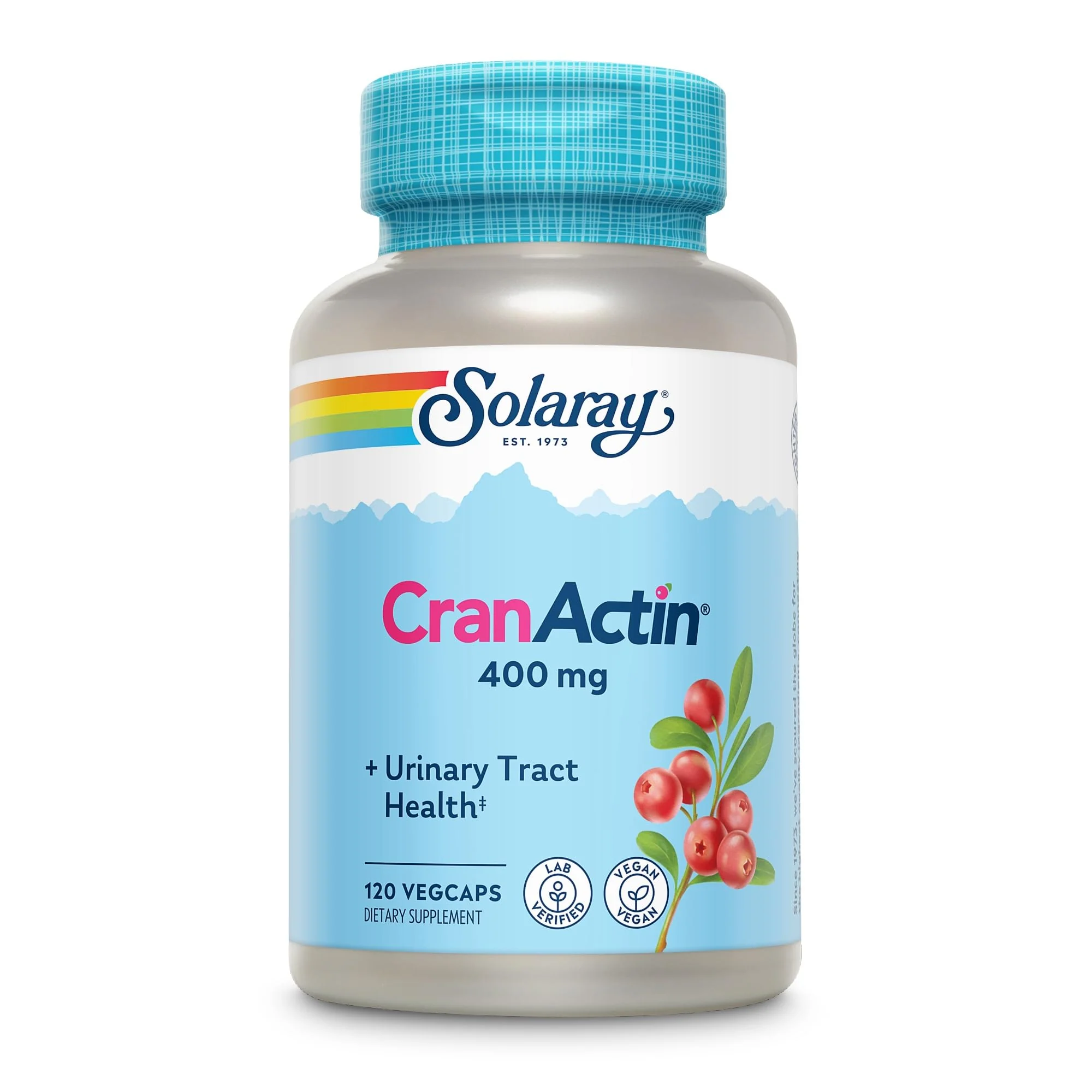 SOLARAY CranActin Cranberry Extract 400 mg - Cranberry Supplements for Women and Men - Bladder and Urinary Tract Health Support with Vitamin C - Vegan, 60-Day Guarantee, 120 Servings, 120 VegCaps - Image 7