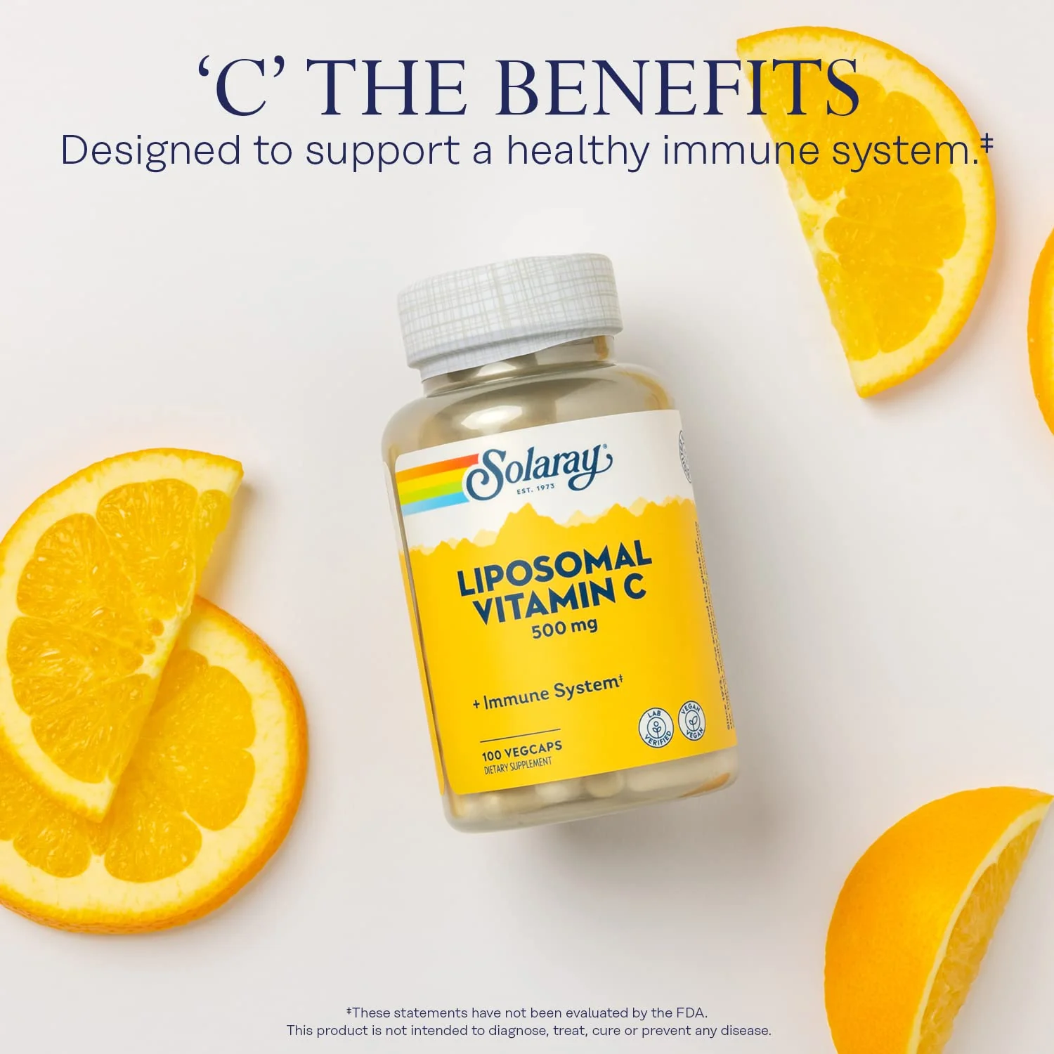 SOLARAY Liposomal Vitamin C 500mg - Enhanced Absorption Vitamin C Liposomal Blend with Fatty Acids - Antioxidant and Immune Support Supplement - Vegan, 60-Day Guarantee, 100 Servings, 100 VegCaps - Image 5