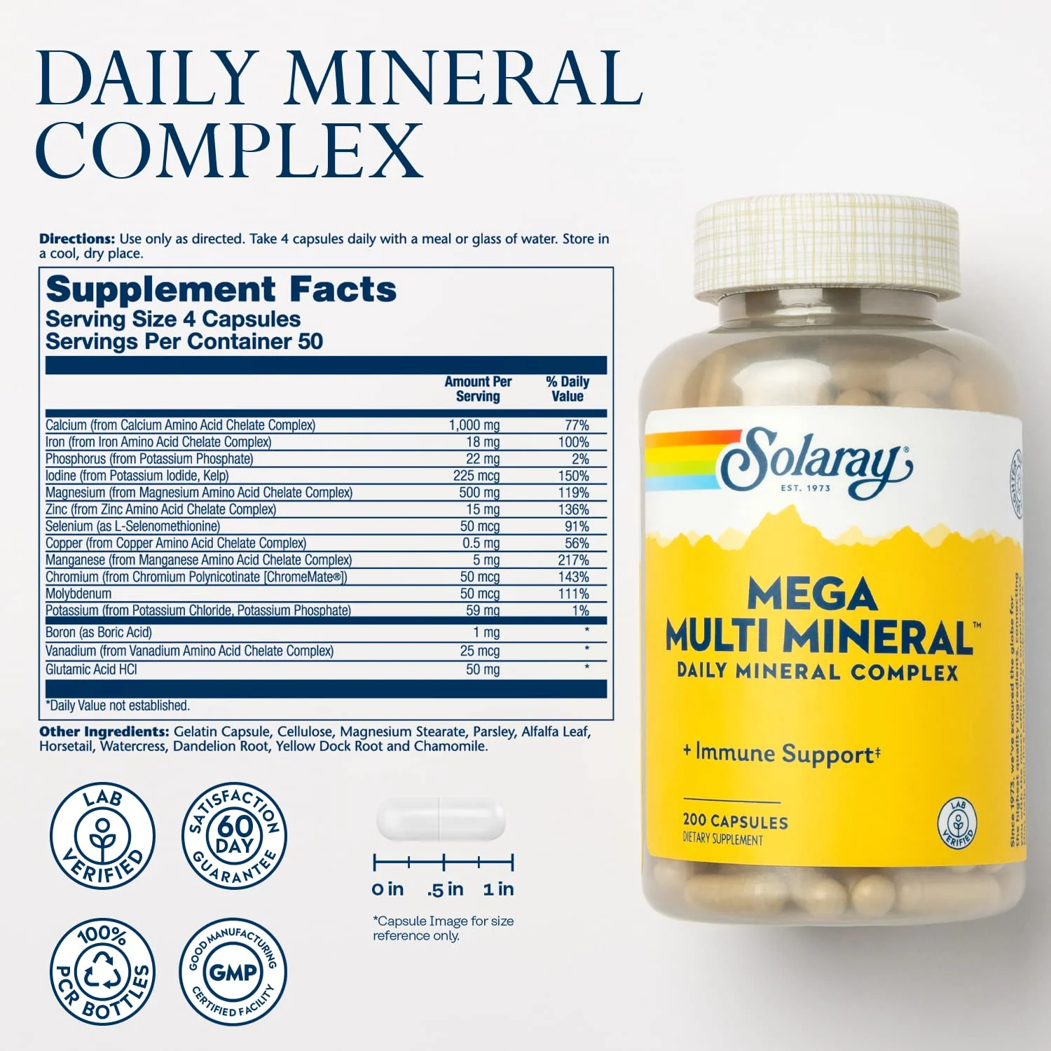 Solaray Mega Multi Mineral | 200 Capsules - Image 7