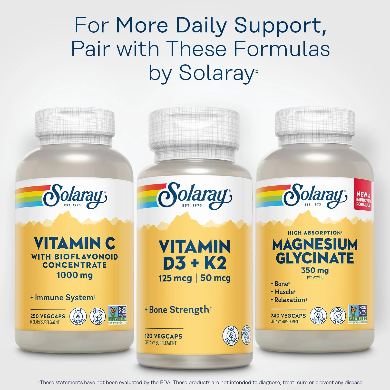 SOLARAY Vitamin C 1000mg with Bioflavonoids Concentrate - Vitamin C Capsules with Rose HIPS and Acerola Cherry - Antioxidant, Heart Health and Immune Support Supplement, Vegan, Non-GMO, 250 Servings - Image 2