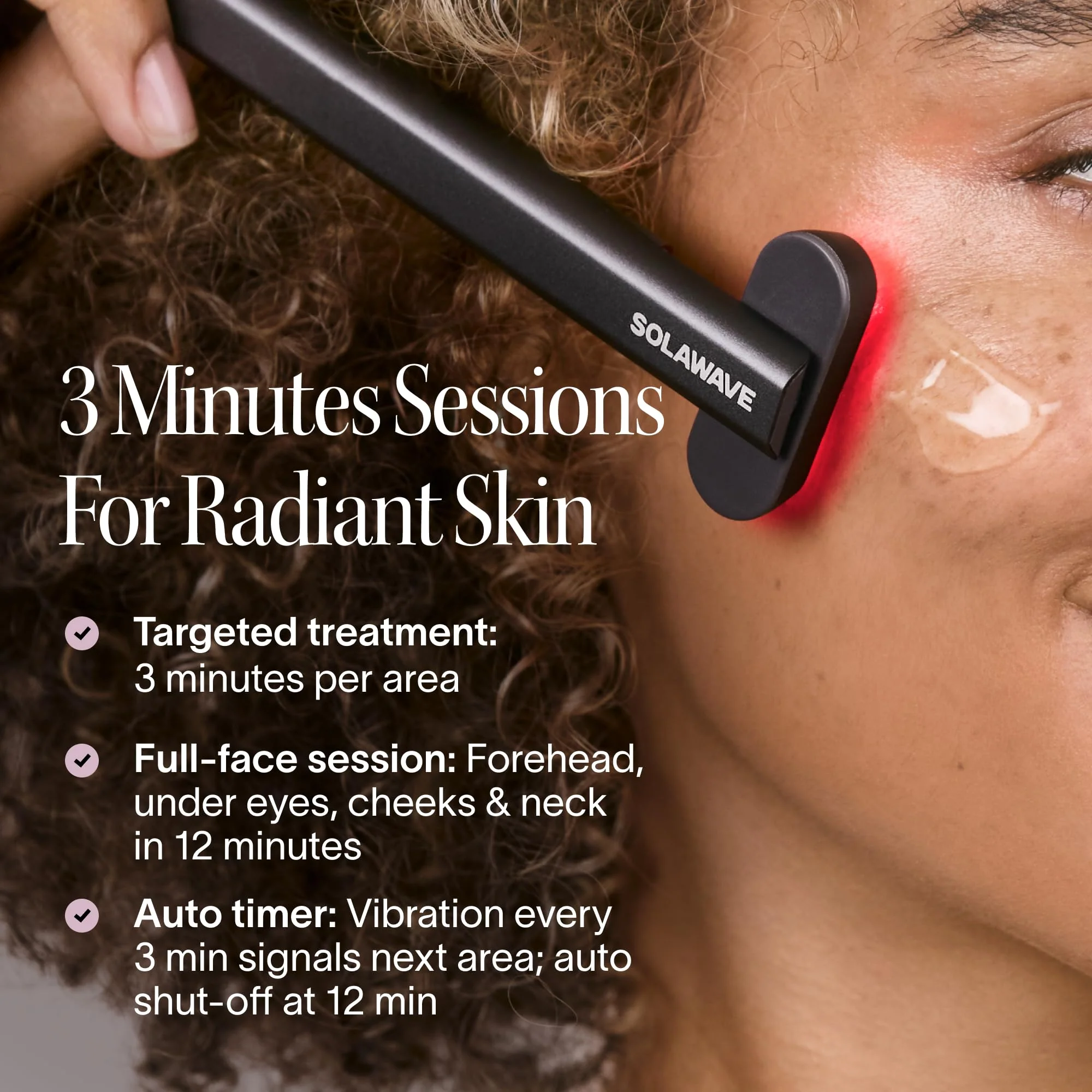Solawave 4-in-1 Radiant Renewal Facial Wand | Red Light Therapy for Face and Neck | Galvanic Skincare Wand & Facial Massager | Anti-Aging Wrinkle Reduction | Solawave Original | Matte Black - Image 4