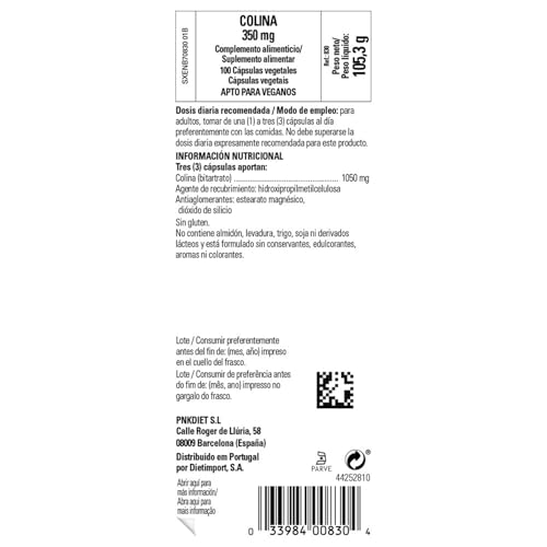 Solgar Choline 350 mg, 100 Vegetable Capsules - Supports Healthy Brain & Cellular Function - Vegan, Gluten Free, Dairy Free, Kosher - 100 Servings,(Pack of 2) - Image 2