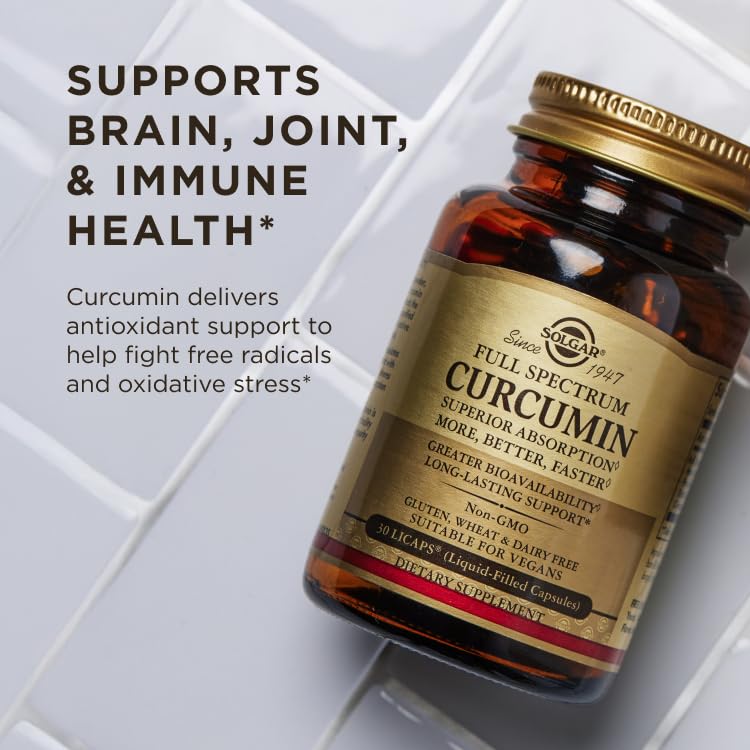 Solgar Full Spectrum Curcumin - 105 LiCaps - Superior Absorption - Brain, Joint & Immune Health - Vegan, Gluten-Free, Non-GMO, Dairy Free - 105 Servings - Image 3