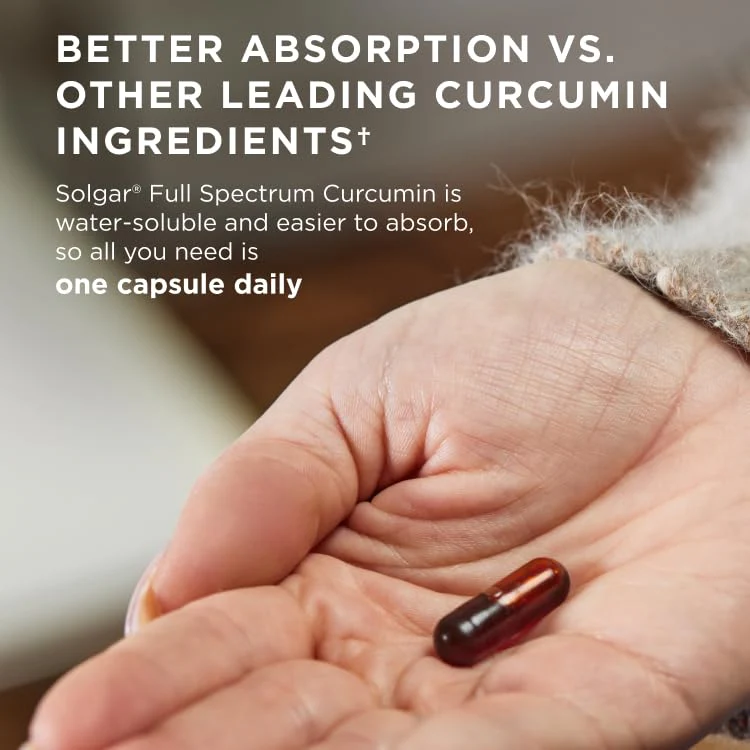 Solgar Full Spectrum Curcumin - 105 LiCaps - Superior Absorption - Brain, Joint & Immune Health - Vegan, Gluten-Free, Non-GMO, Dairy Free - 105 Servings - Image 5