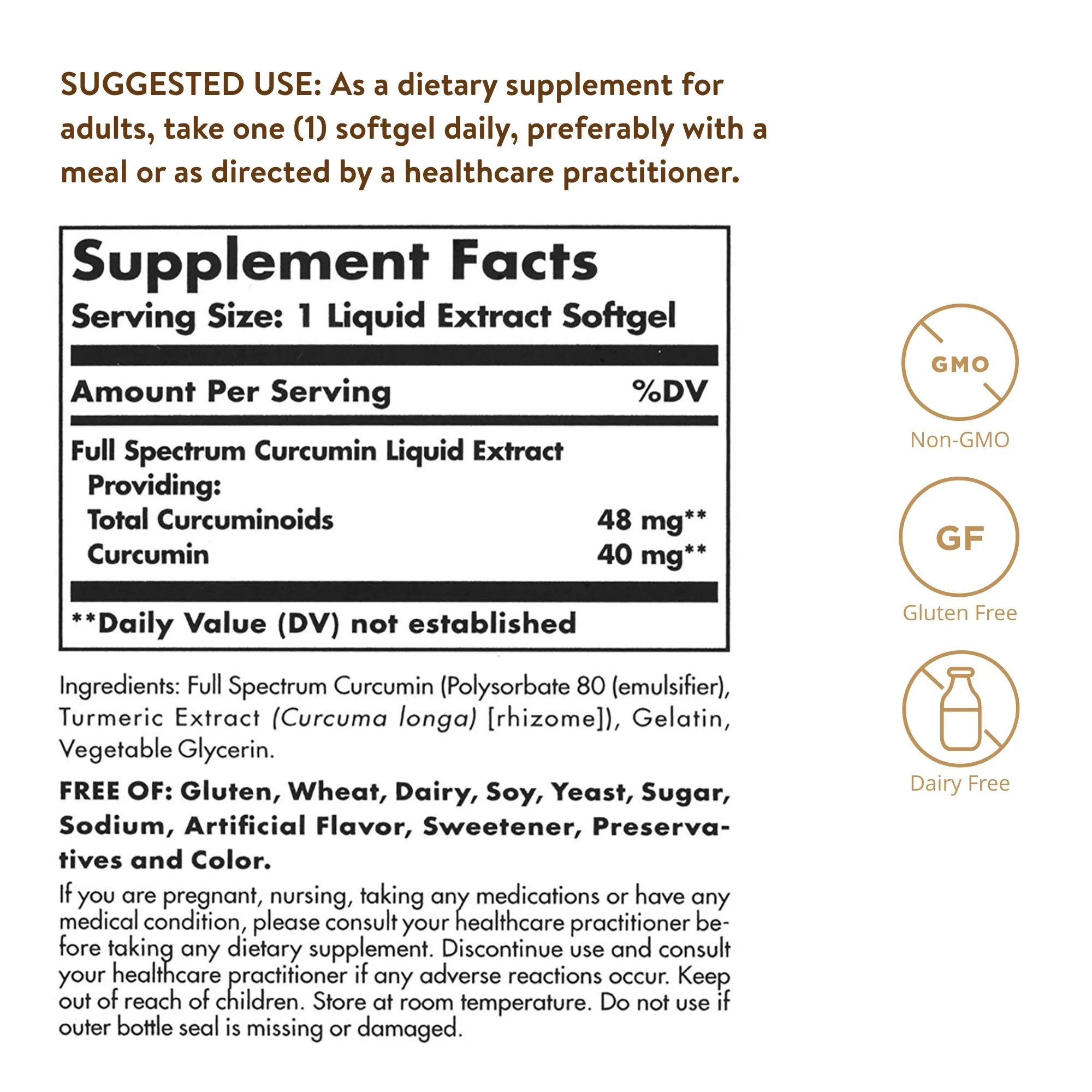 Solgar Full Spectrum Curcumin - 105 LiCaps - Superior Absorption - Brain, Joint & Immune Health - Vegan, Gluten-Free, Non-GMO, Dairy Free - 105 Servings - Image 6