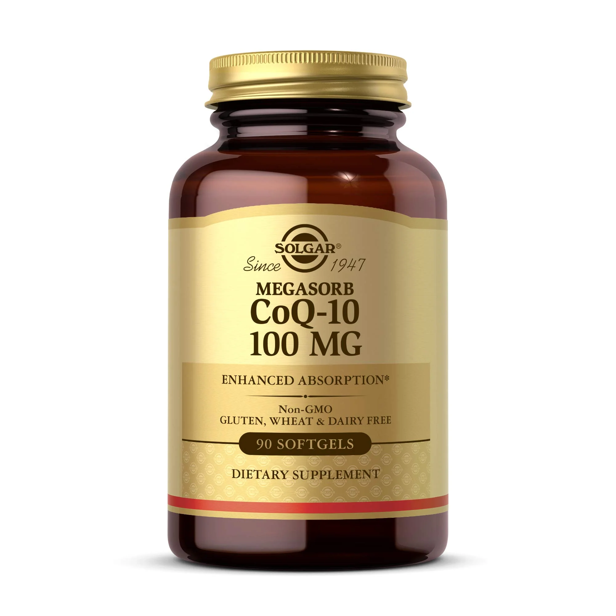 Solgar Megasorb CoQ-10 100 mg, 90 Softgels - Supports Healthy Aging - Coenzyme Q10 Supplement - Enhanced Absorption - Non-GMO, Gluten Free, Dairy Free - 90 Servings