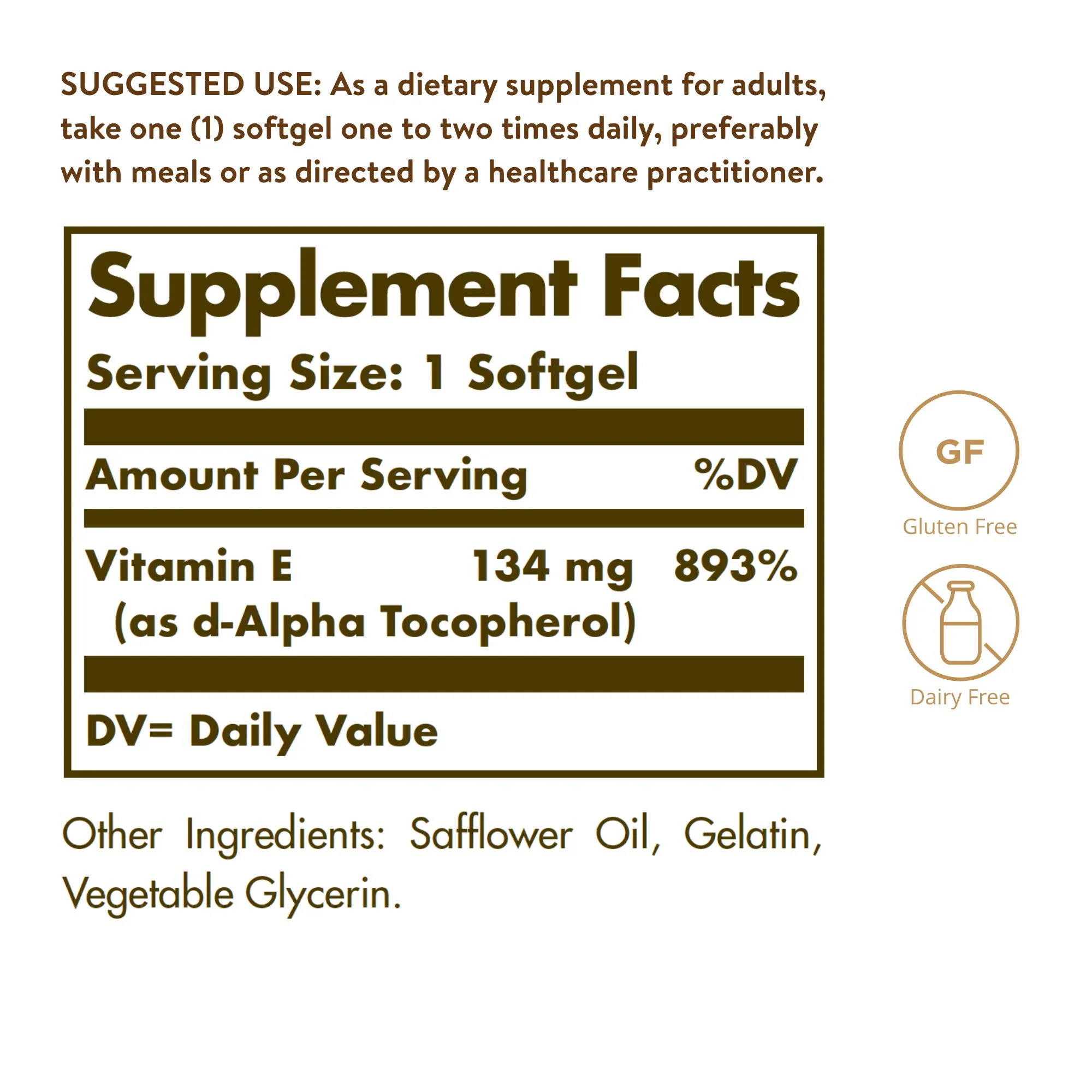 Solgar Vitamin E 200 IU Alpha,100 Softgels - Antioxidant,Healthy Aging,Healthy Skin,Immune System Support - Natural Source Vitamin E - Gluten Free,Dairy Free - 100 Servings,(Pack of 2) - Image 5