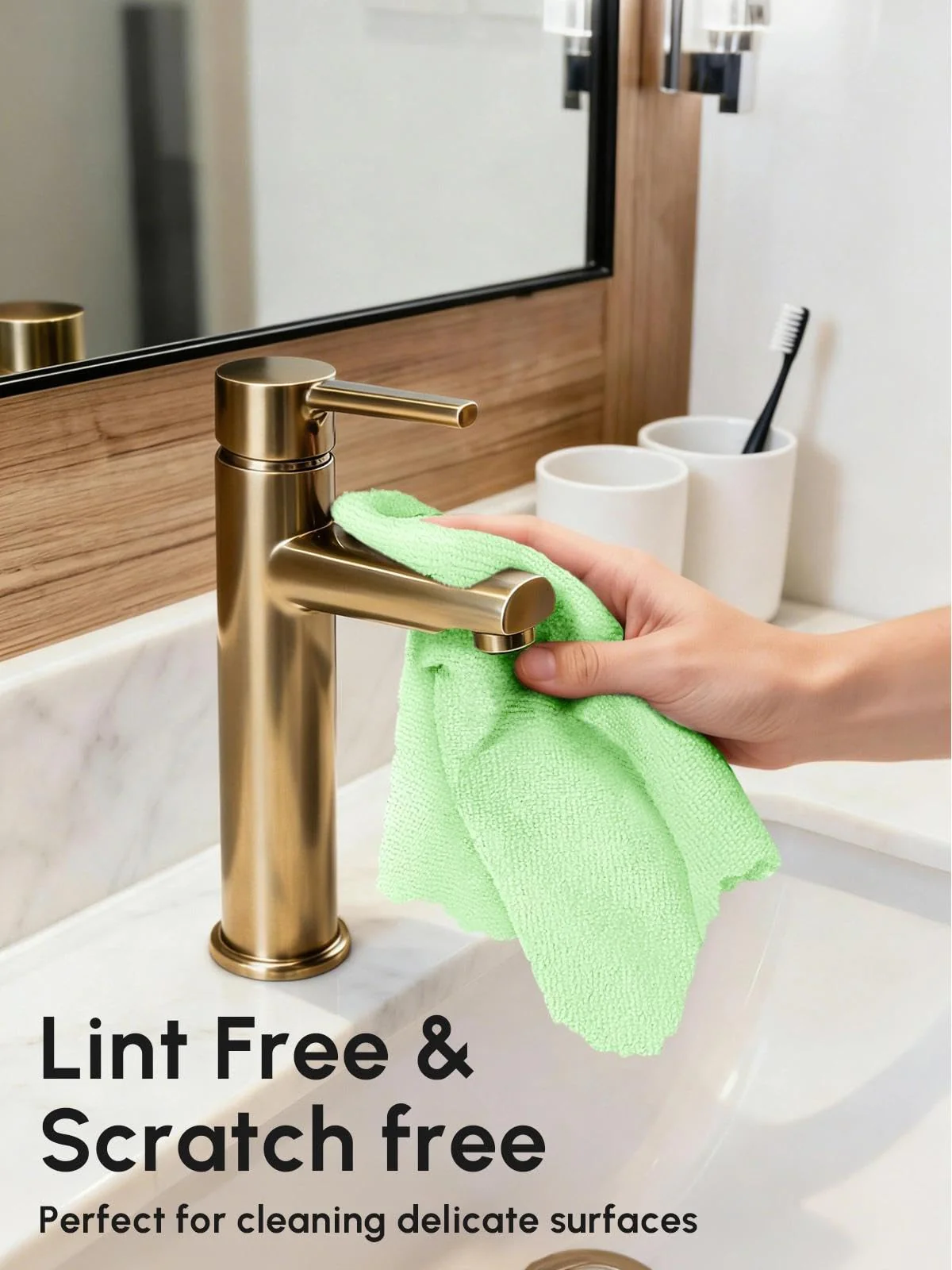 SOOWASH Microfiber Cleaning Cloths Roll, 75 Pack Tear Away Microfiber Towels Roll, 12" x 12" Lint Free Rags, Reusable Cleaning Cloths, Washable, Scratch Free,Ultra Absorbent Dish Rags(Green) - Image 6