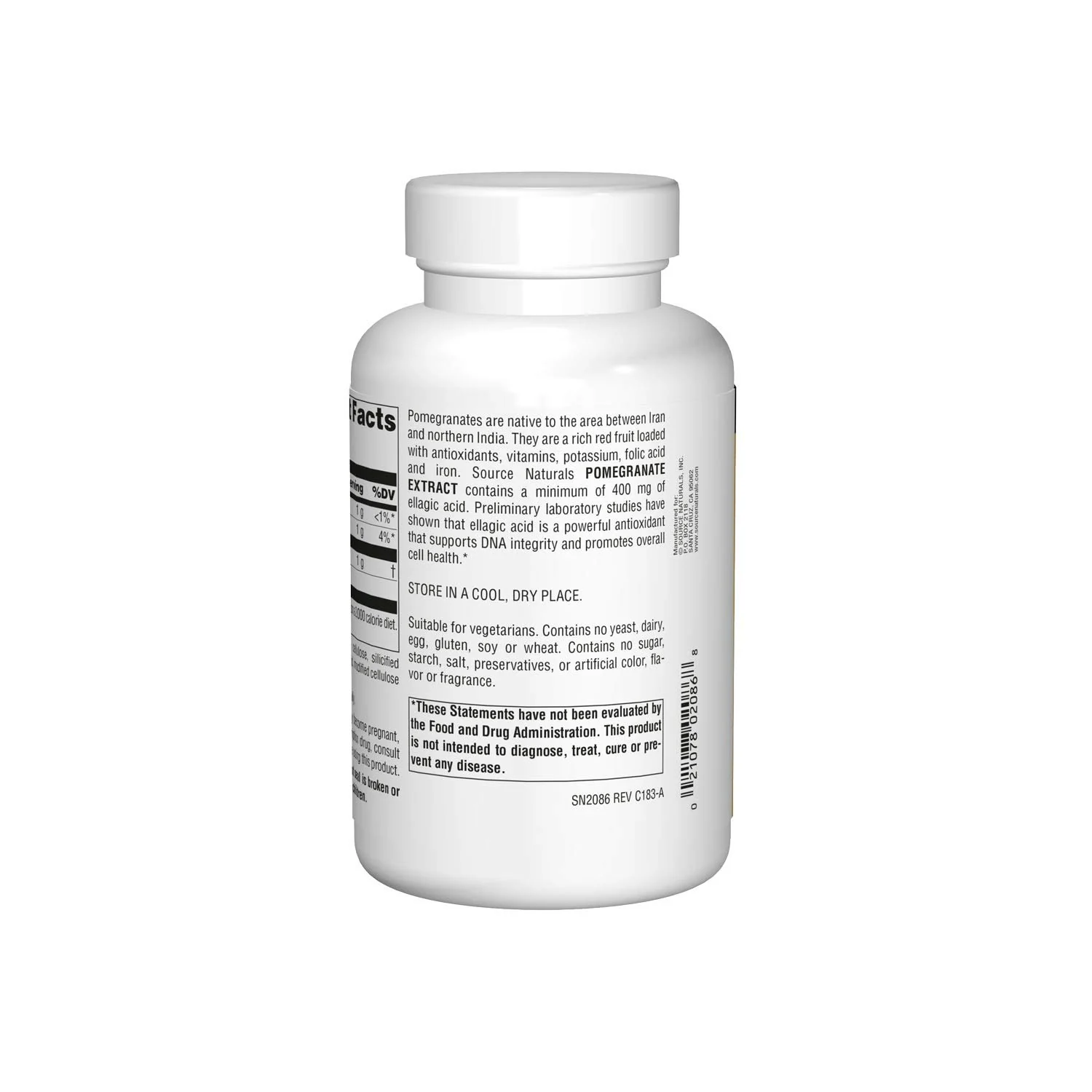 Source Naturals Pomegranate Extract, Antioxidant and DNA Health*, 500 mg | Vegetarian Friendly Pomegranate Fruit Extract Yielding 400 mg Ellagic Acid & Dietary Fiber - 240 Tablets - Image 5