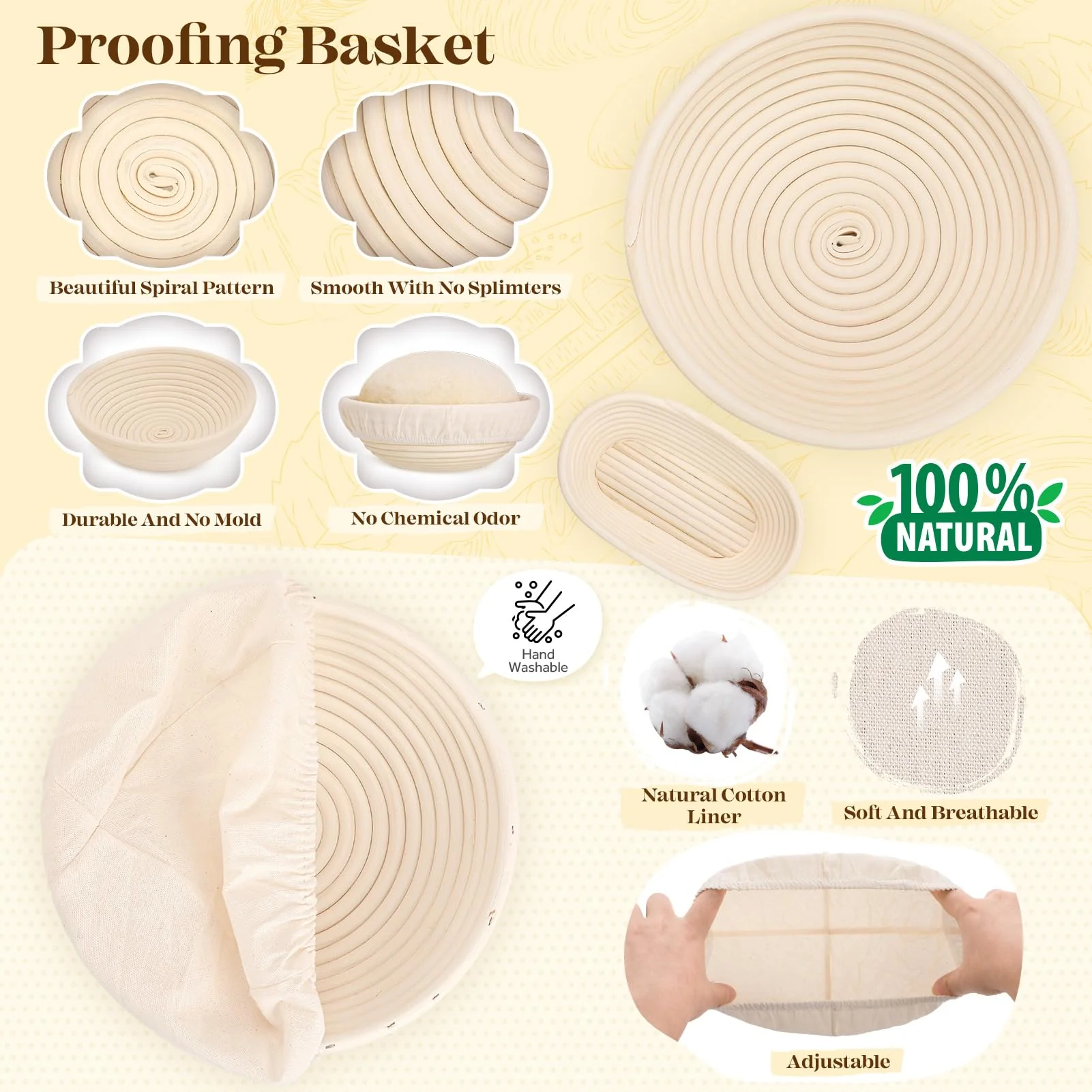 Sourdough Starter Kit, Sourdough Bread Baking Supplies, Sourdough Kit for Modern Home and Kitchen, Sourdough Bread Basket, Sour Dough Kit, Bread Making Tools Kit Gifts for Bakers Women Wife Mom - Image 5