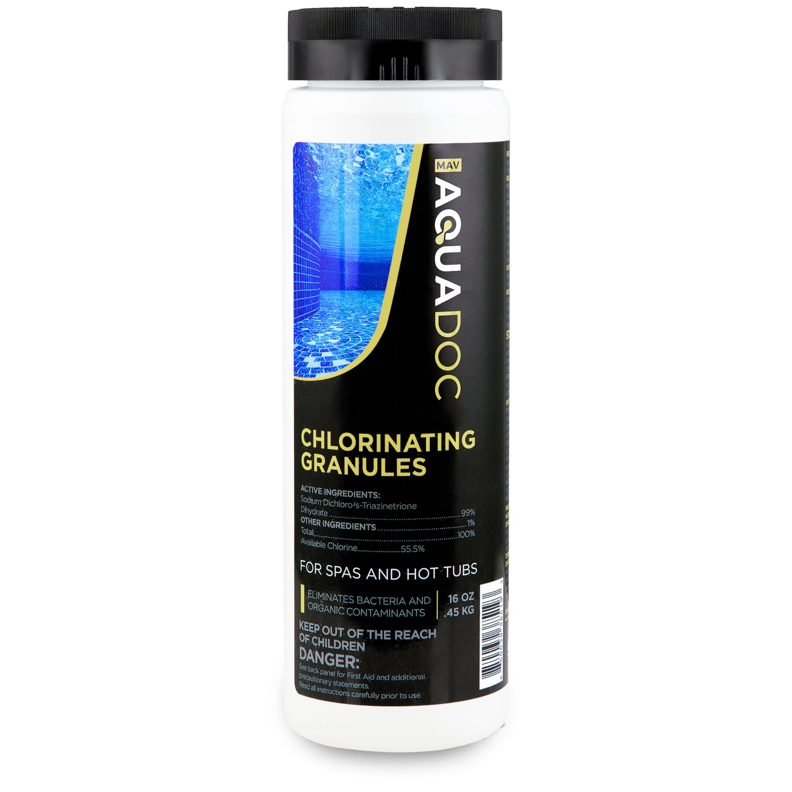 Spa Chlorine for Hot Tub Sanitizer - 1lb Quick Dissolving Hot Tub Chlorine Granules, Spa Chemicals Made in The USA - AquaDoc - Image 2