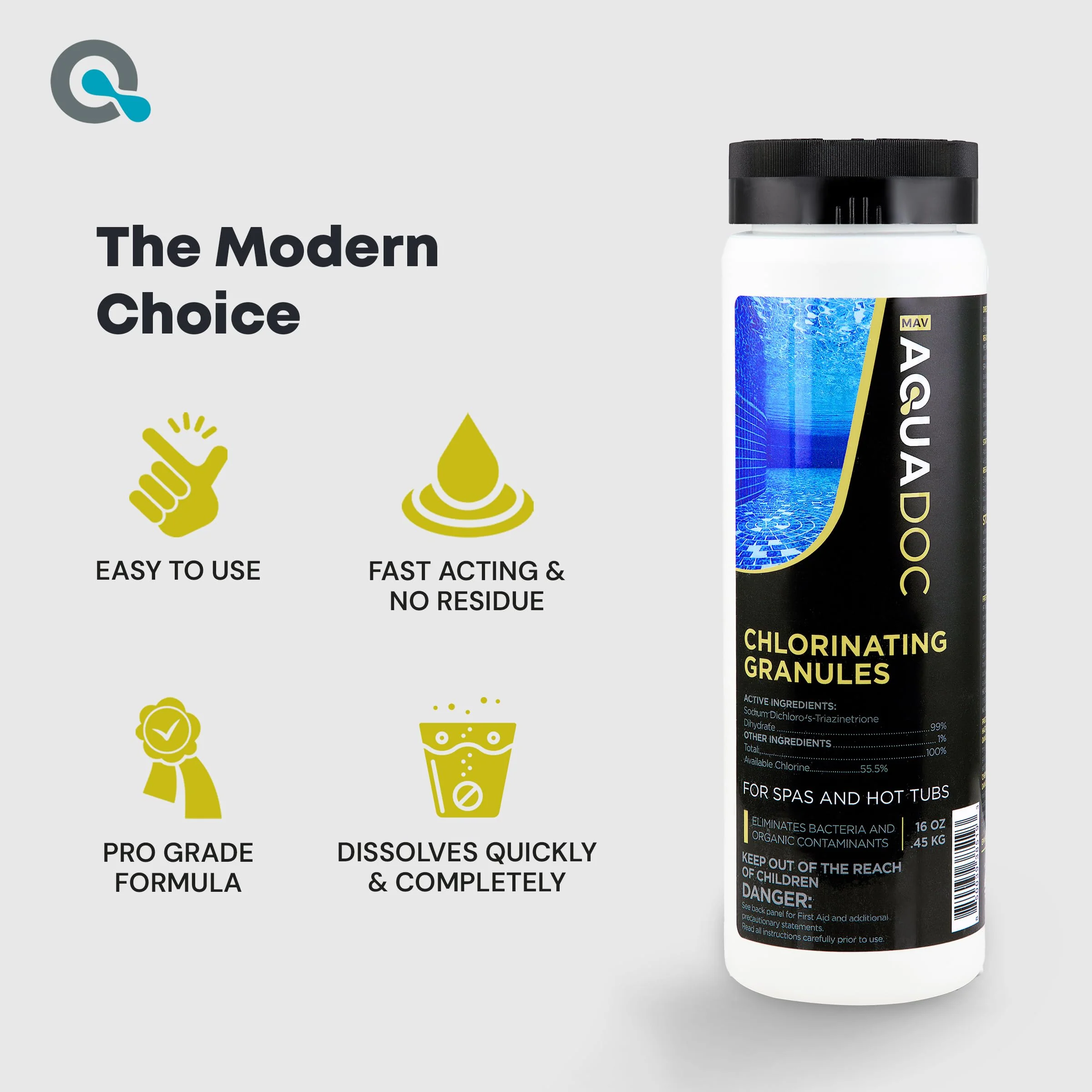Spa Chlorine for Hot Tub Sanitizer - 1lb Quick Dissolving Hot Tub Chlorine Granules, Spa Chemicals Made in The USA - AquaDoc - Image 6