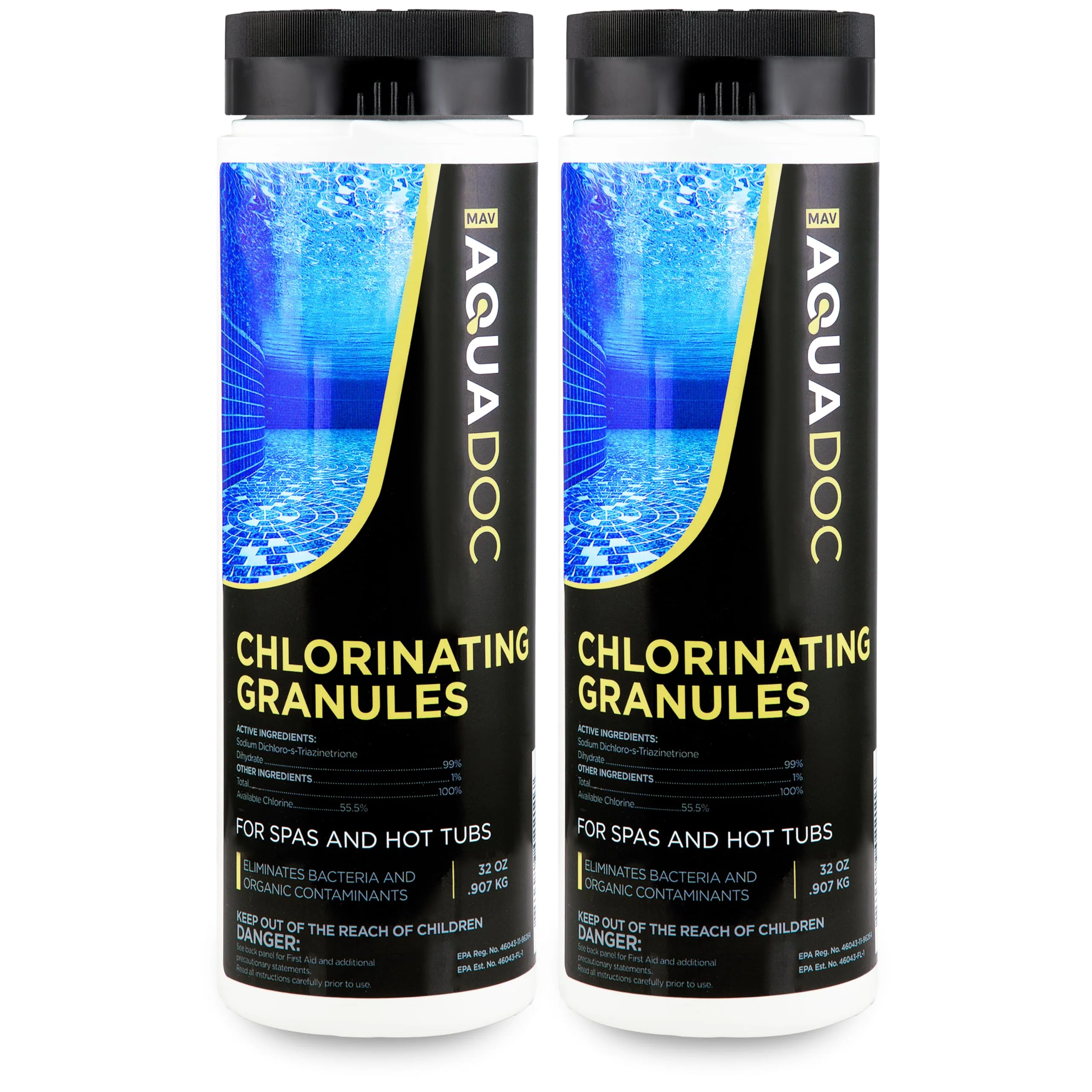 Spa Chlorine for Hot Tub Sanitizer 2lb (2 Pack) - Quick Dissolving Hot Tub Chlorine Granules, Spa Chemicals Made in the USA - AquaDoc - Image 3