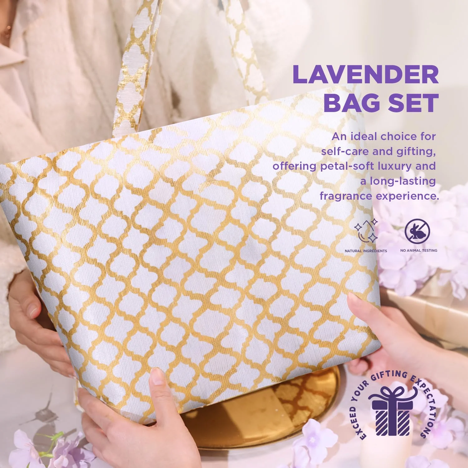 Spa Luxetique Gifts for Women 15Pcs Lavender Gift Baskets for Women Bath and Body Gift Set With Tote Bag Birthday Anniversary Gift for Wife Girlfriend Sister Mothers Day Gifts for Her - Image 6
