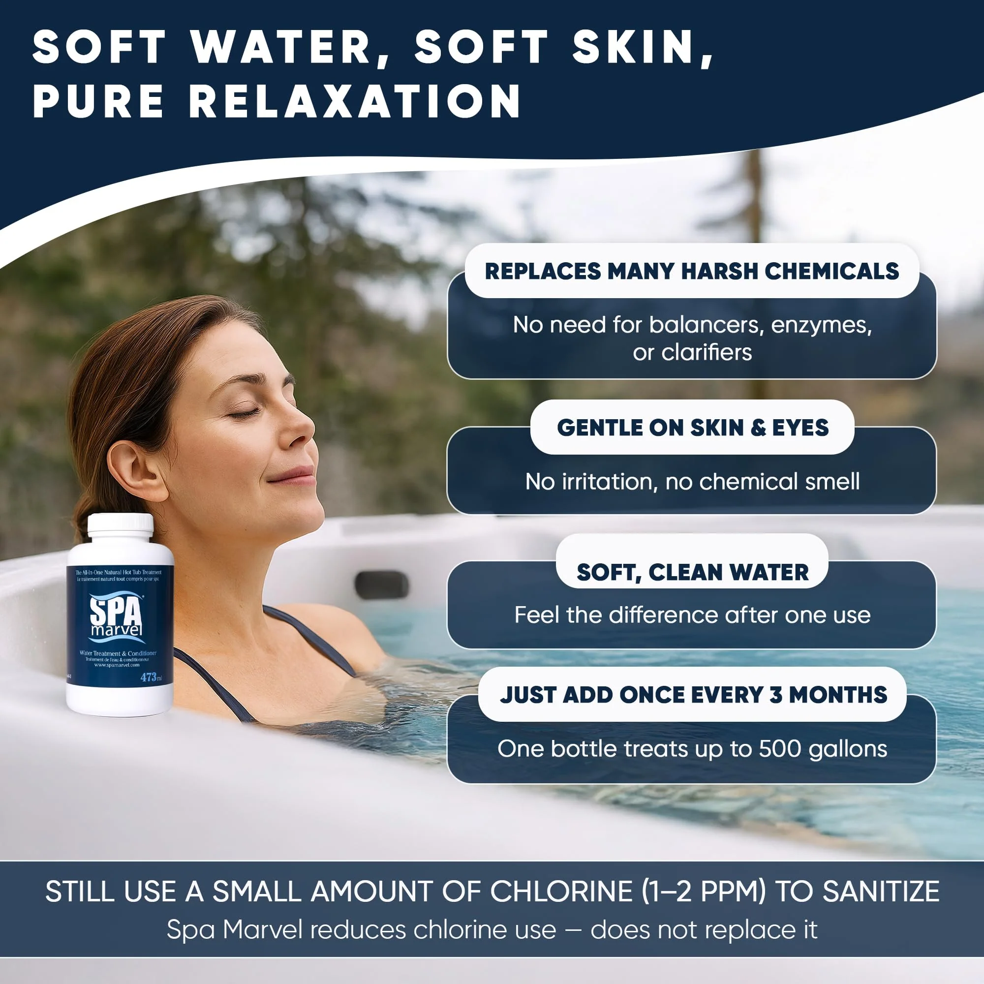 Spa Marvel Water Treatment & Conditioner – Enzyme-Based Hot Tub Water Care – Improves Water Quality, Comfort & Odor – Helps Reduce Chemicals – 16 fl oz – Lasts 30 Days – Includes 2 Sponges - Image 6
