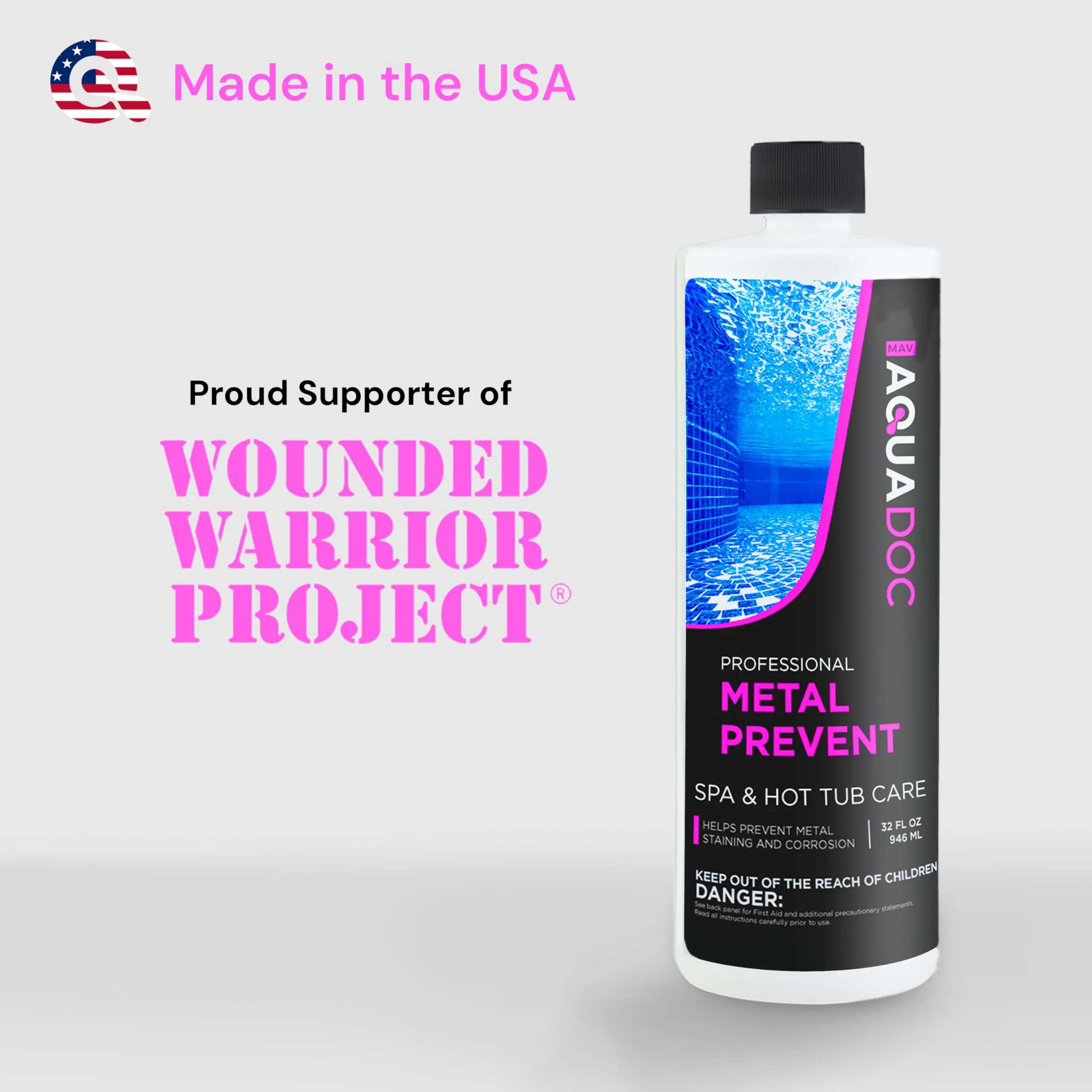 Spa Metal Control and Stain Protector to Protect Hot Tub Surfaces 32oz - Metal Gone Hot Tub Chemicals Made in The USA - AquaDoc - Image 7
