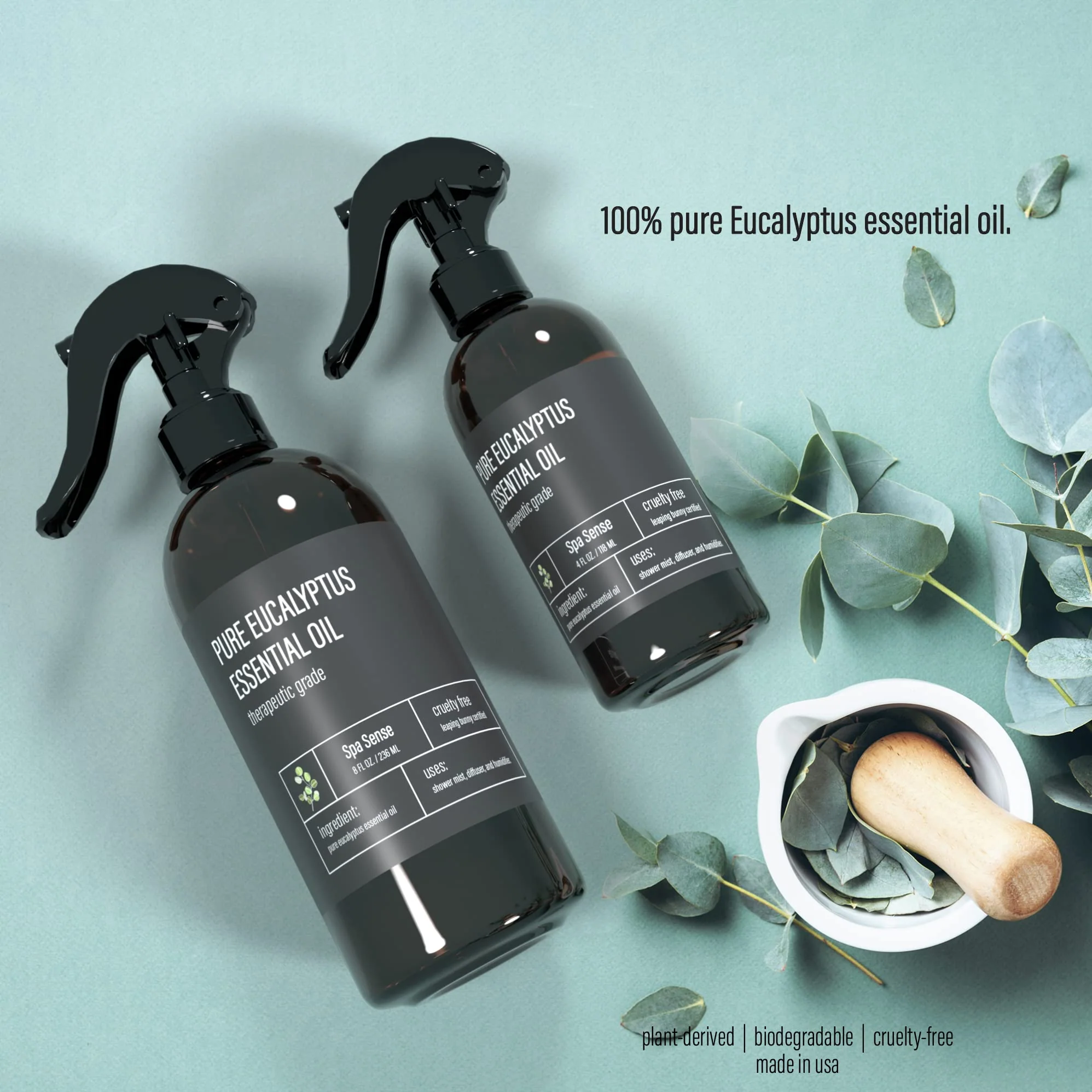 Spa Sense Pure Eucalyptus Oil Shower Mist and Steam Room Spray - 8 Ounce Premium Aromatherapy Eucalyptus Essential Oil Spray - Image 3