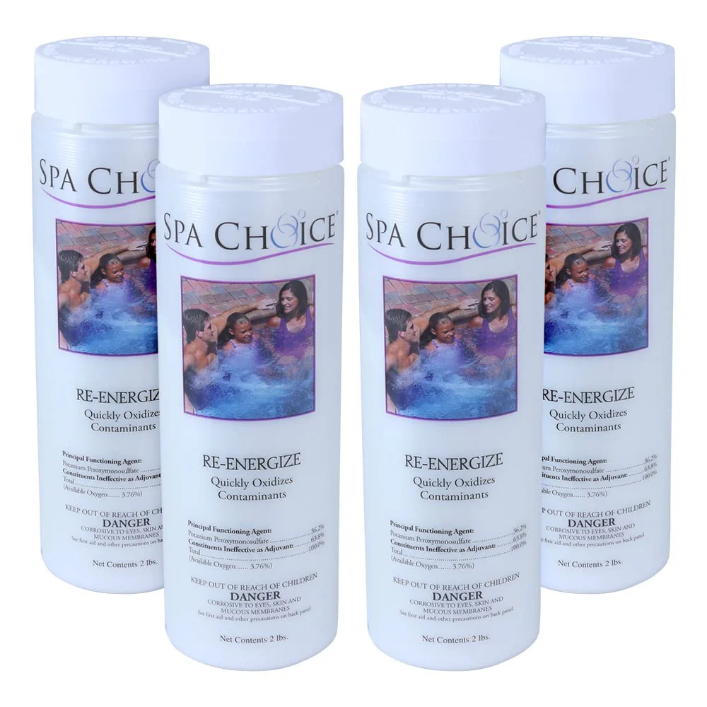 SpaChoice 2-Pounds 4-Pack Premium Re-Energize Spa Shock, Hot Tub Shock, Made in USA