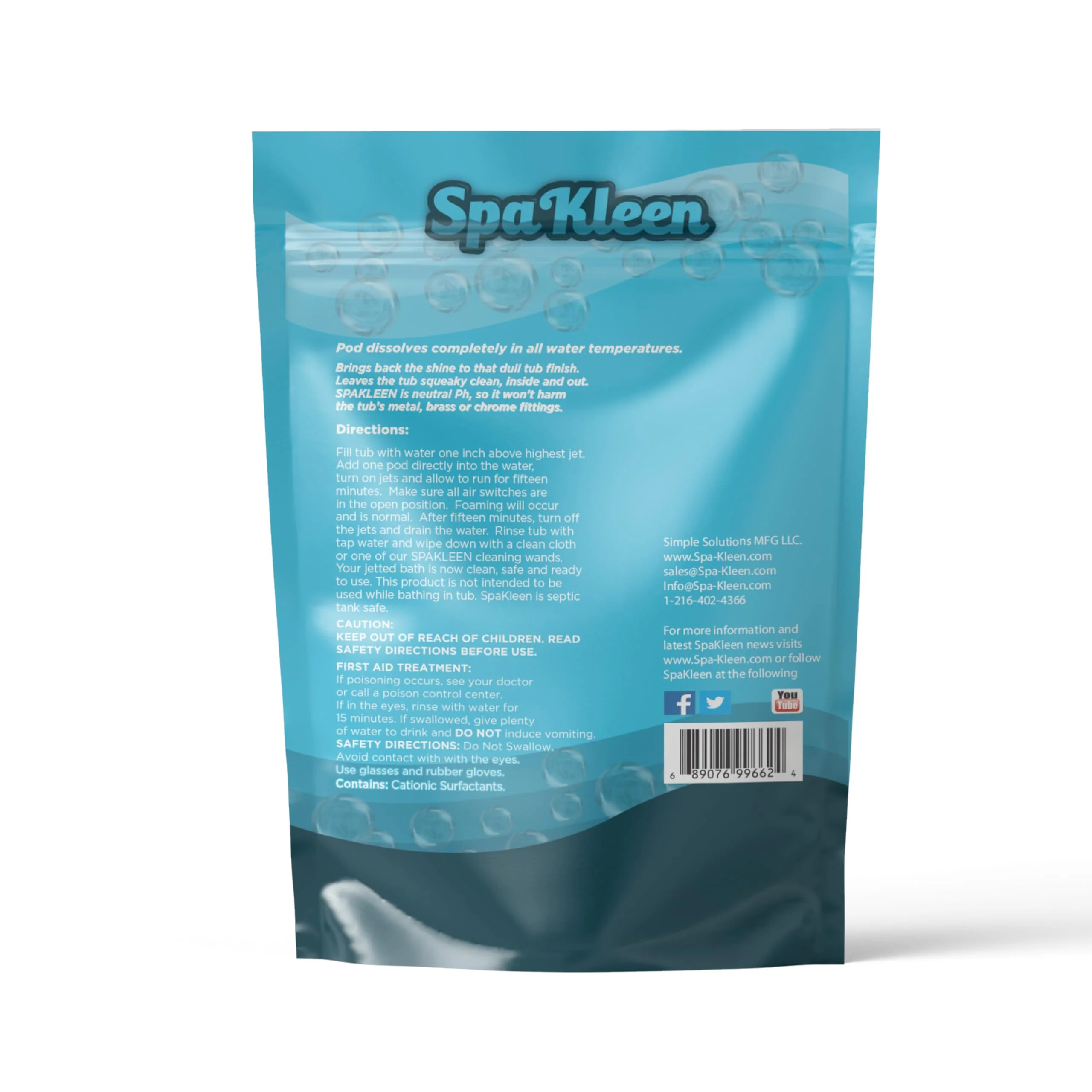 SpaKleen Jetted Tub Cleaner – Unscented, Septic Safe Powder for Whirlpool & Jacuzzi | 10 Cleanings Per Pouch | Fast 15-Minute Action | Removes Sludge, Soap Scum & Black Flakes | Made in USA - Image 9