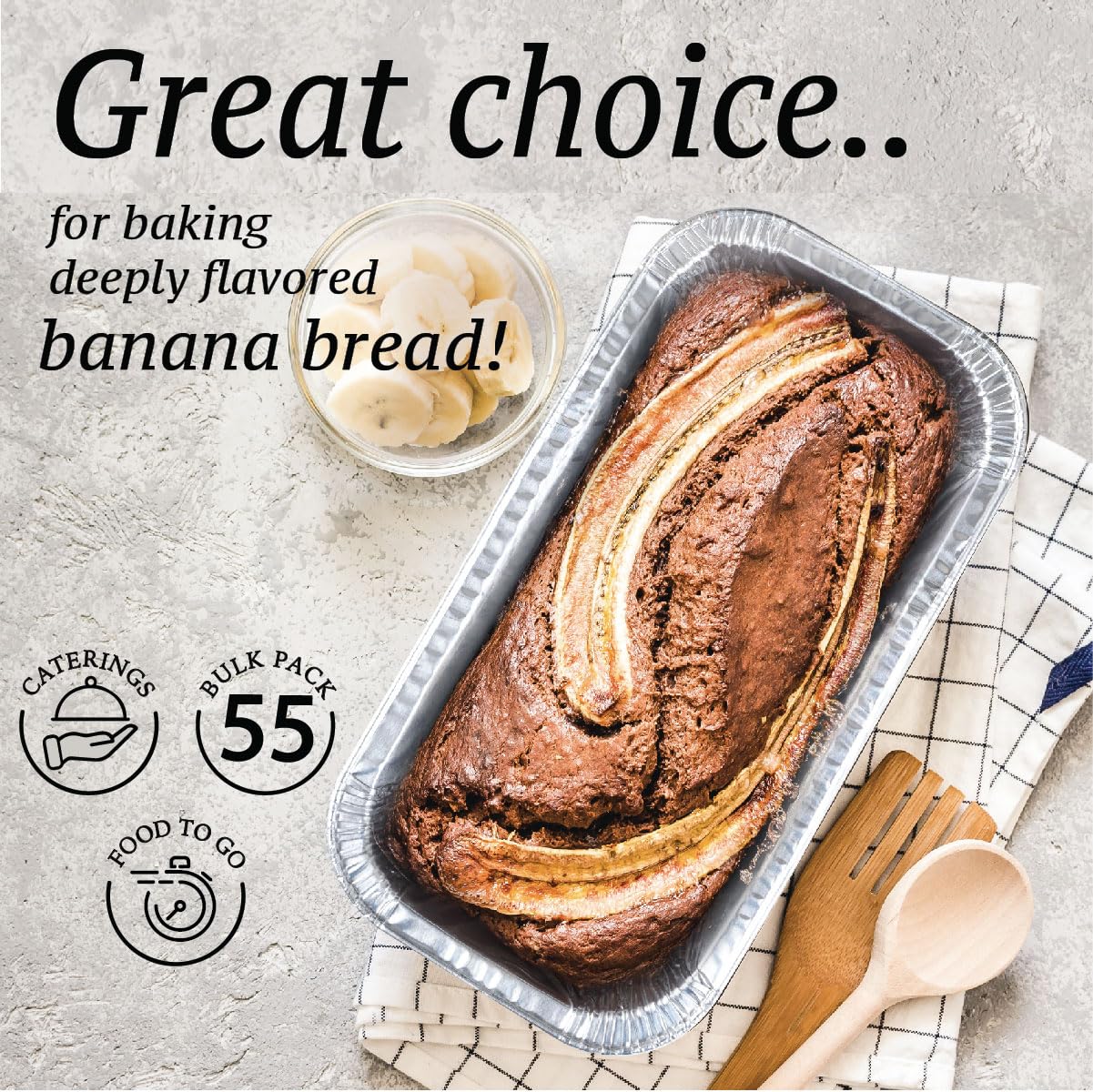 Spare Essentials (65 Pack) 2Lb Foil Bread Pans for Baking, Disposable Bread Pans - Perfect for Baking Banana Bread, Cakes & Meatloaf - 2 Pound Aluminum Pans for Food Serving - 8.5" X 4.5" X 2.5" - Image 7