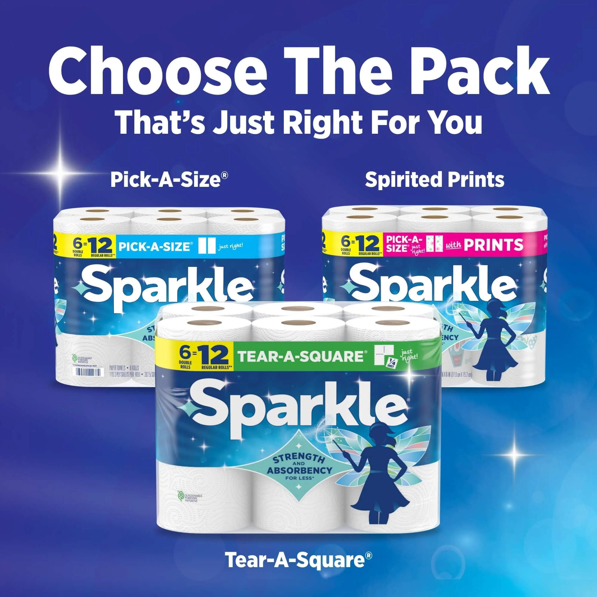 Sparkle Pick-A-Size Paper Towels, 6 Double Rolls (660 Sheets Total) - Strong 2-Ply Towels for Kitchen Cleanup and Everyday Messes - Image 9