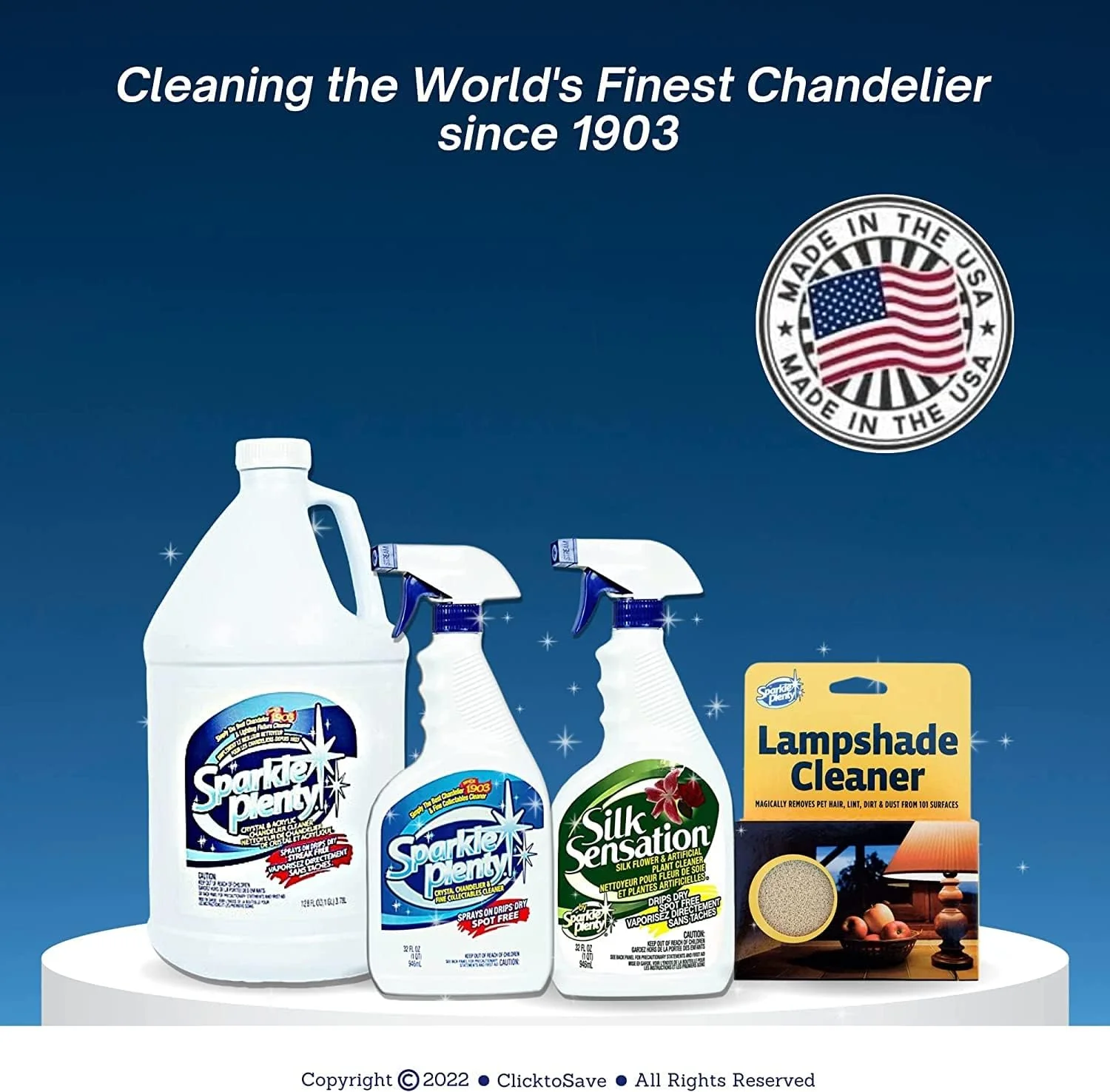 Sparkle Plenty Chandelier Cleaner Drip Dry Spray No Wipe Bundle - Silk Plant Cleaner Spray No Wipe - Dust Cleaning Supplies for Fake Plant, Artificial Flower, Shower Glass or Window Screen (32 oz) - Image 2
