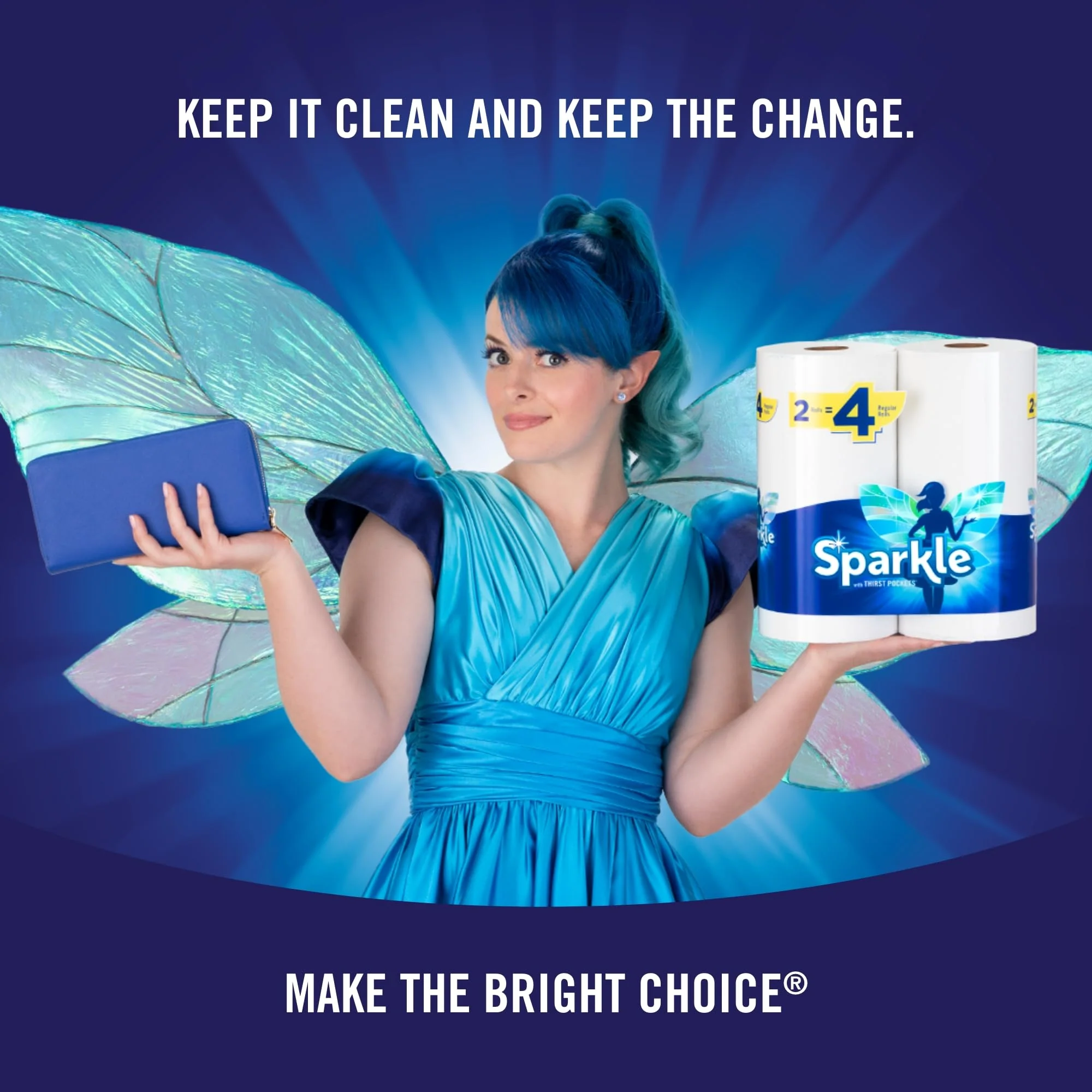 Sparkle Tear-A-Square Paper Towels,2 Double Rolls (660 Sheets Total) - Strong 2-Ply Towels for Kitchen Cleanup and Everyday Messes,(Pack of 3) - Image 2