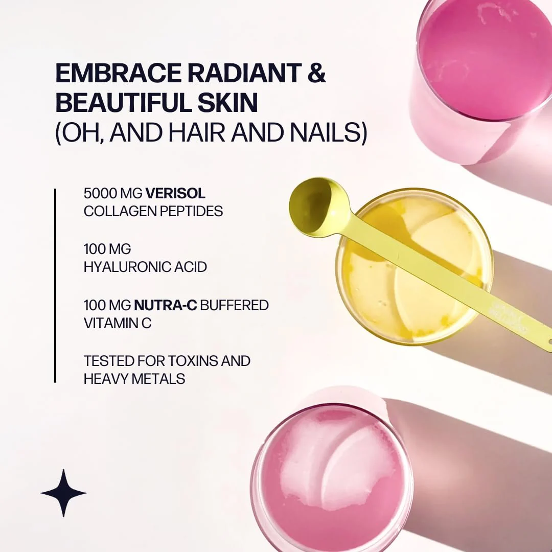 Sparkle Wellness VERISOL Bioactive Hydrolyzed Collagen Peptides | Collagen Powder with Vitamin C & Hyaluronic Acid for Hair, Skin, and Nail Health | Skin Boost Plus (Acai Lemonade) [50-Serves] - Image 2